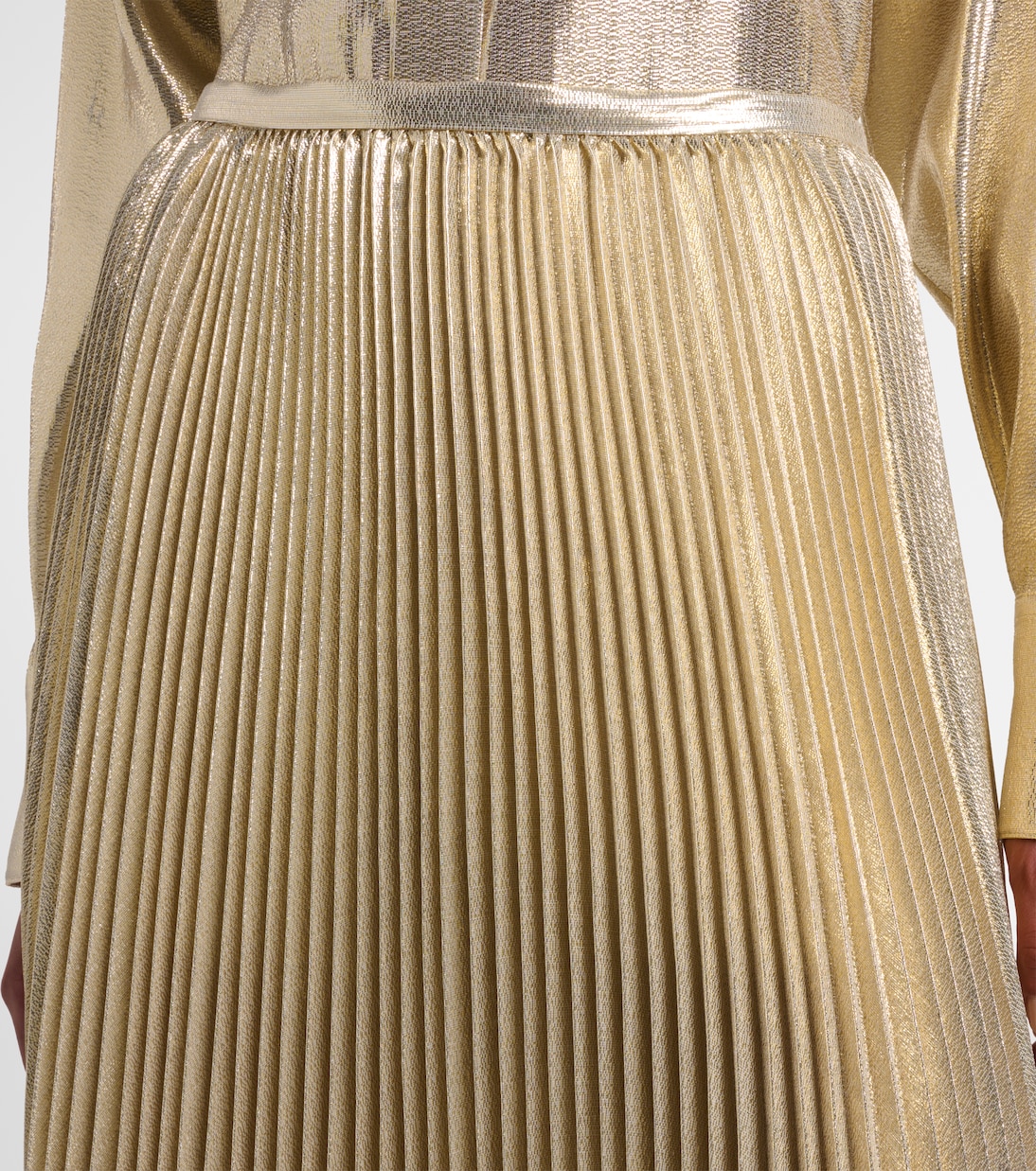 Essai silk-blend lamé midi skirt  | Joseph