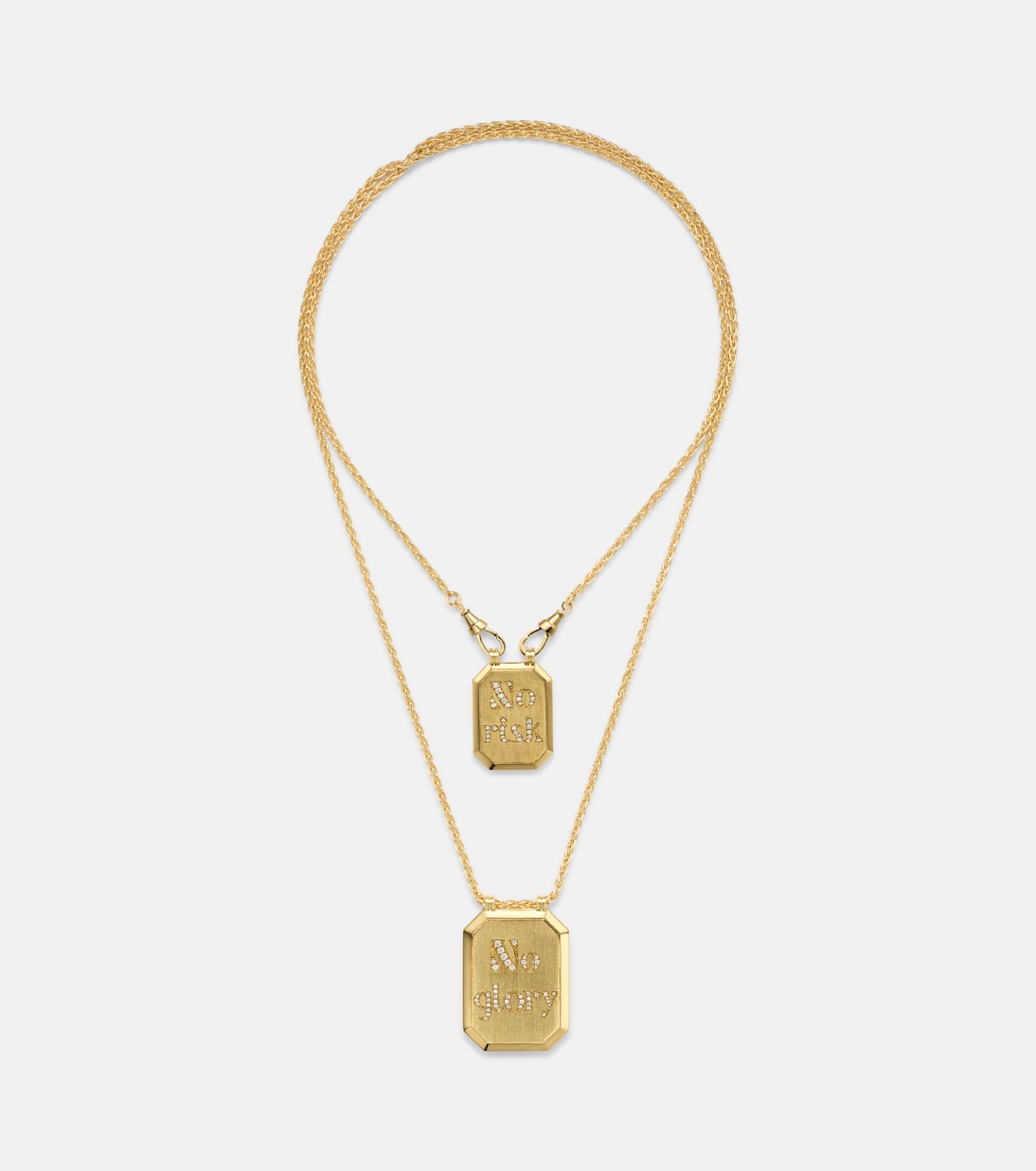 Collana No Risk No Glory in oro 18kt con diamanti | Marie Lichtenberg