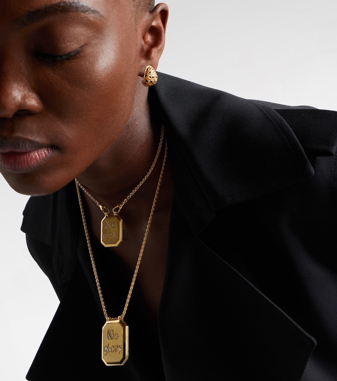 Collana No Risk No Glory in oro 18kt con diamanti | Marie Lichtenberg