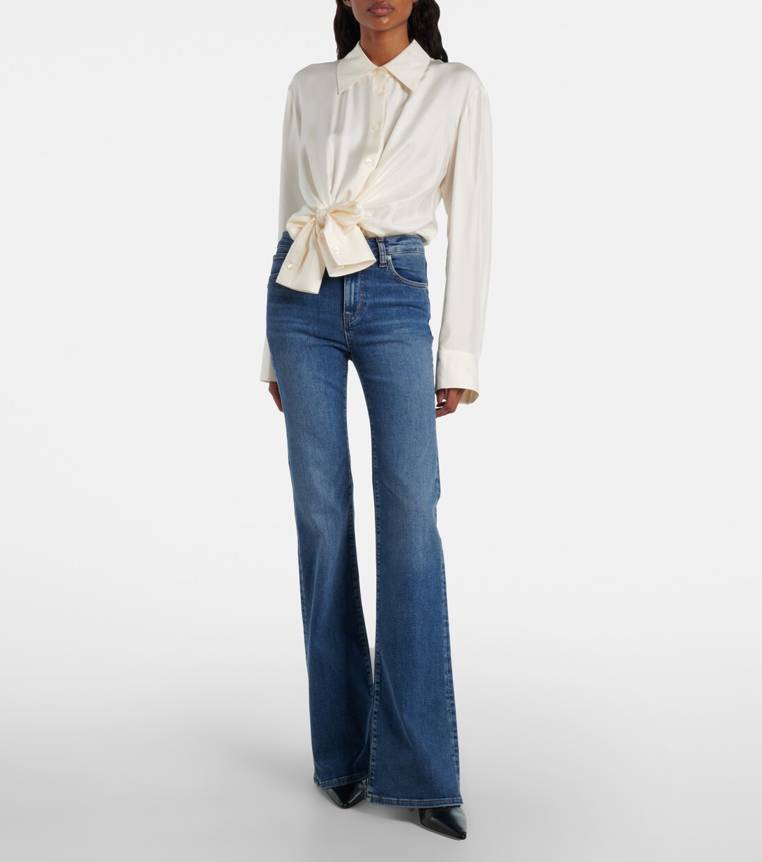 Icon Long mid-rise flared jeans | Frame