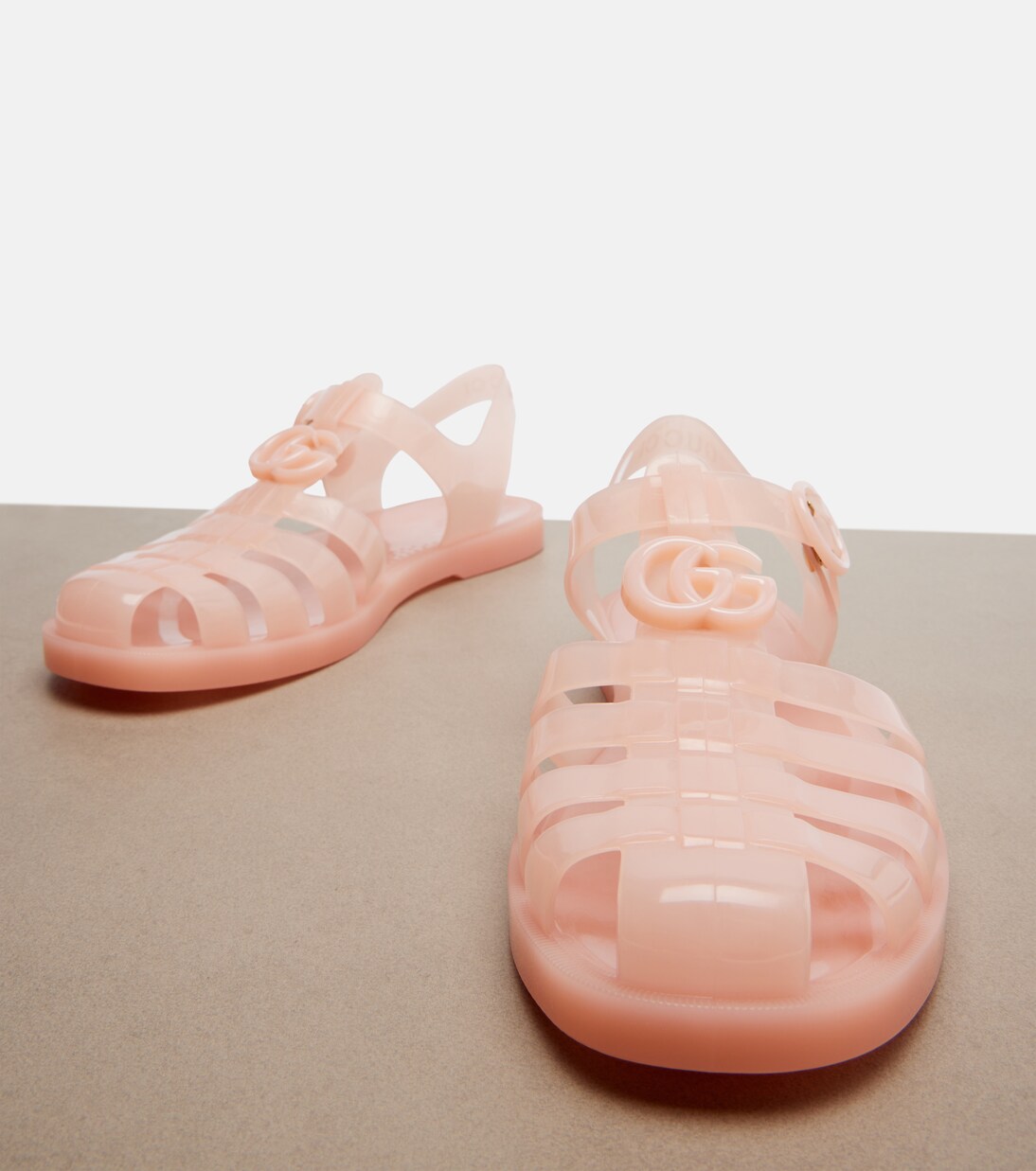Glossy Double G fisherman sandals | Gucci