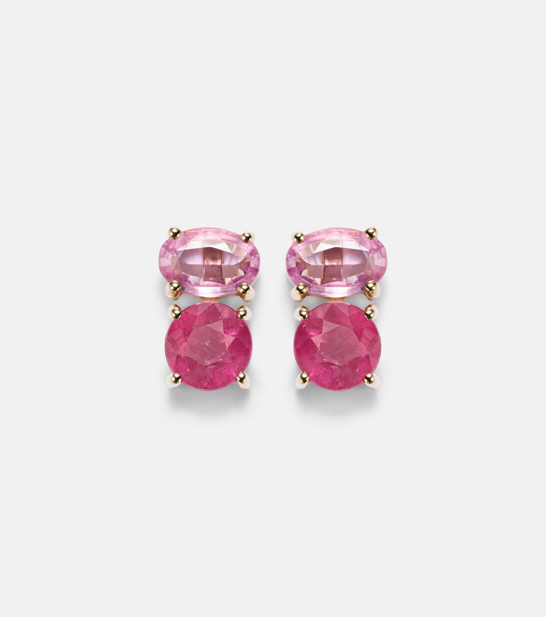 Boucles d’oreilles en or 14 ct (585/1000) avec rubis et saphirs roses | Stone and Strand