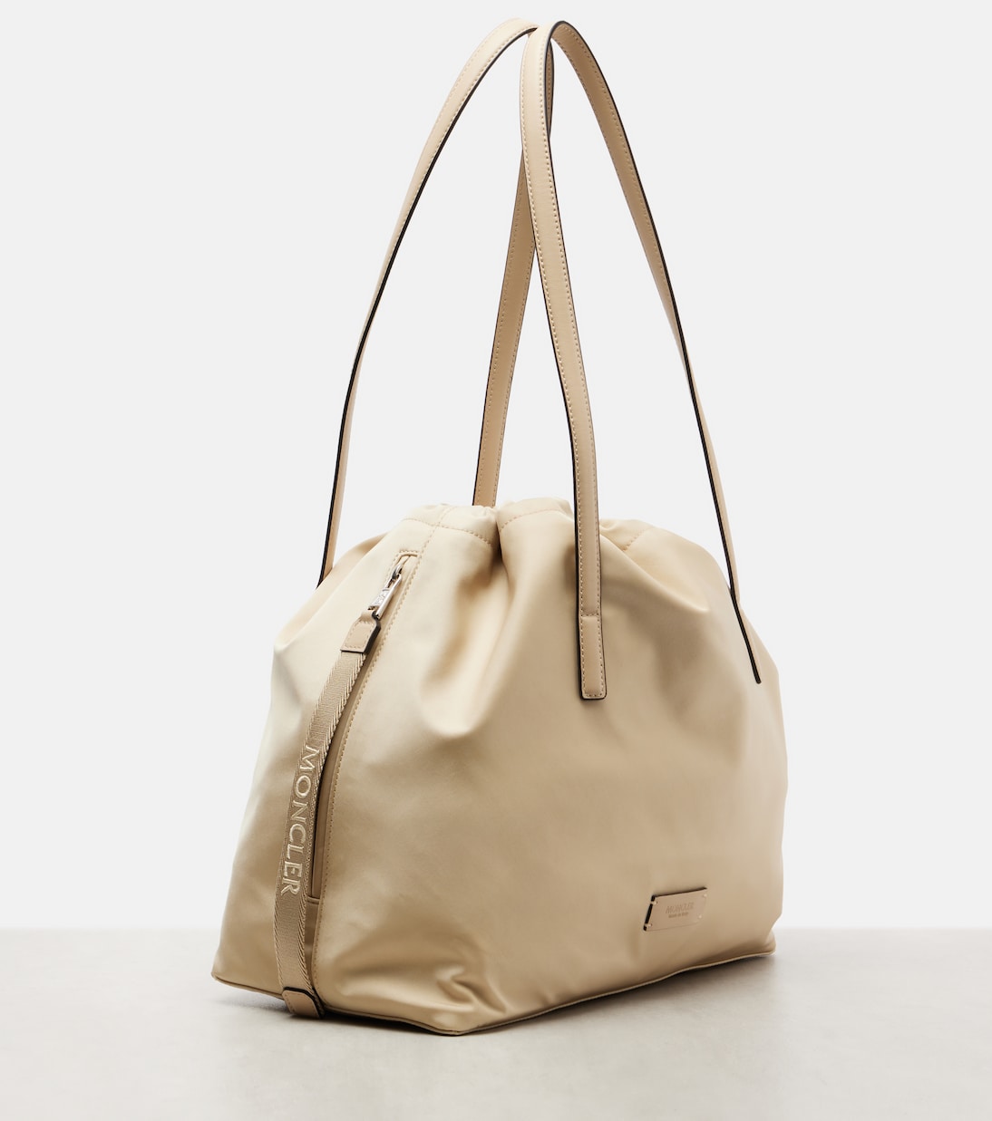 New Trick leather-trimmed tote bag | Moncler