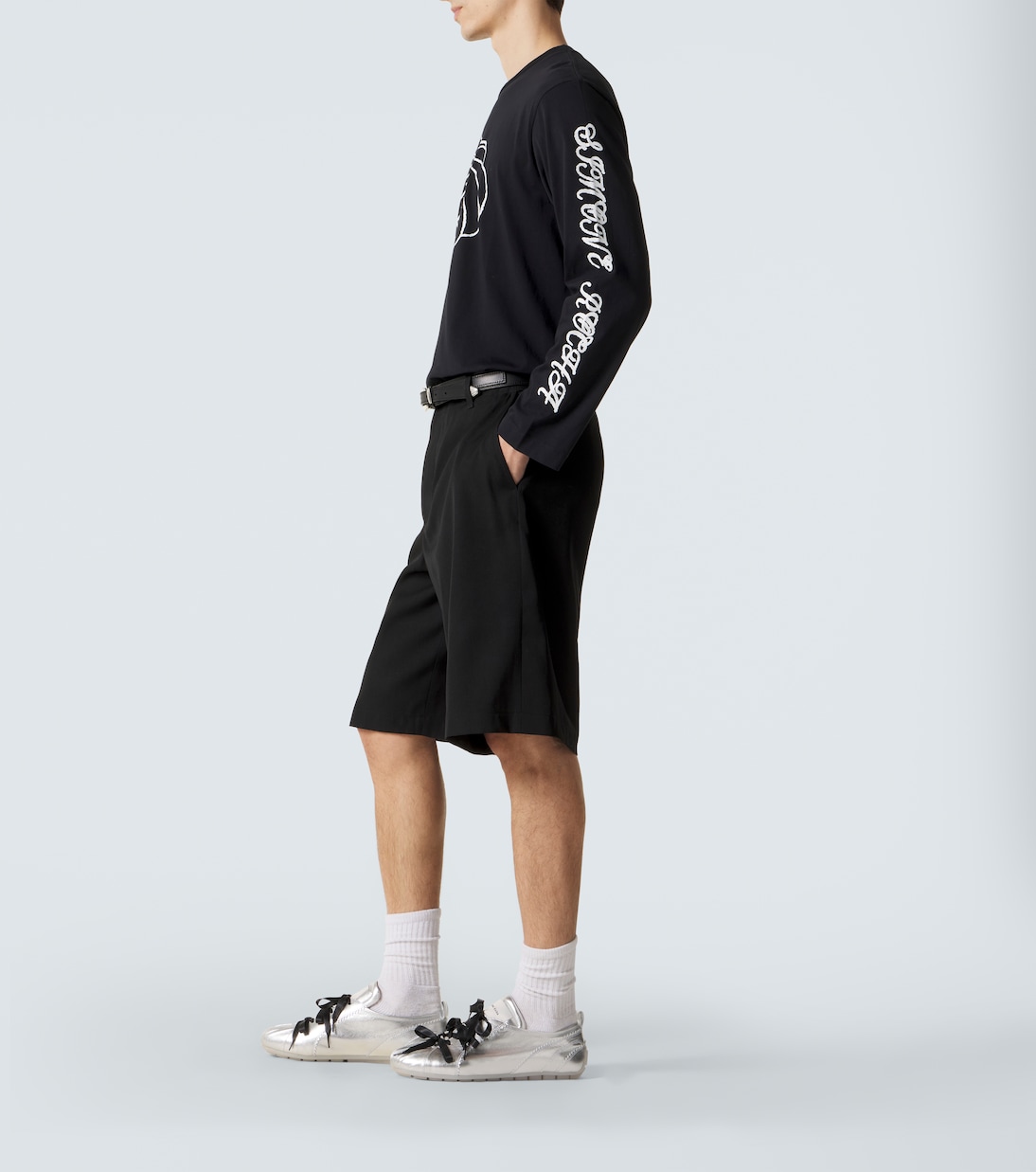 Sneakers Ballerina Grip aus Metallic-Leder | Simone Rocha