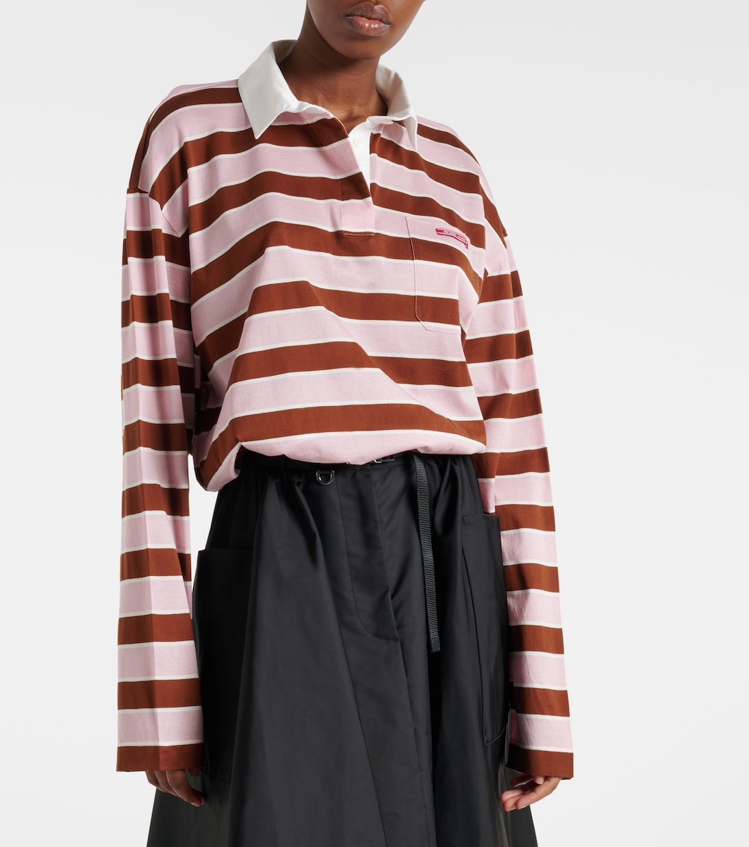 Cropped-Polohemd aus Baumwoll-Jersey | Prada