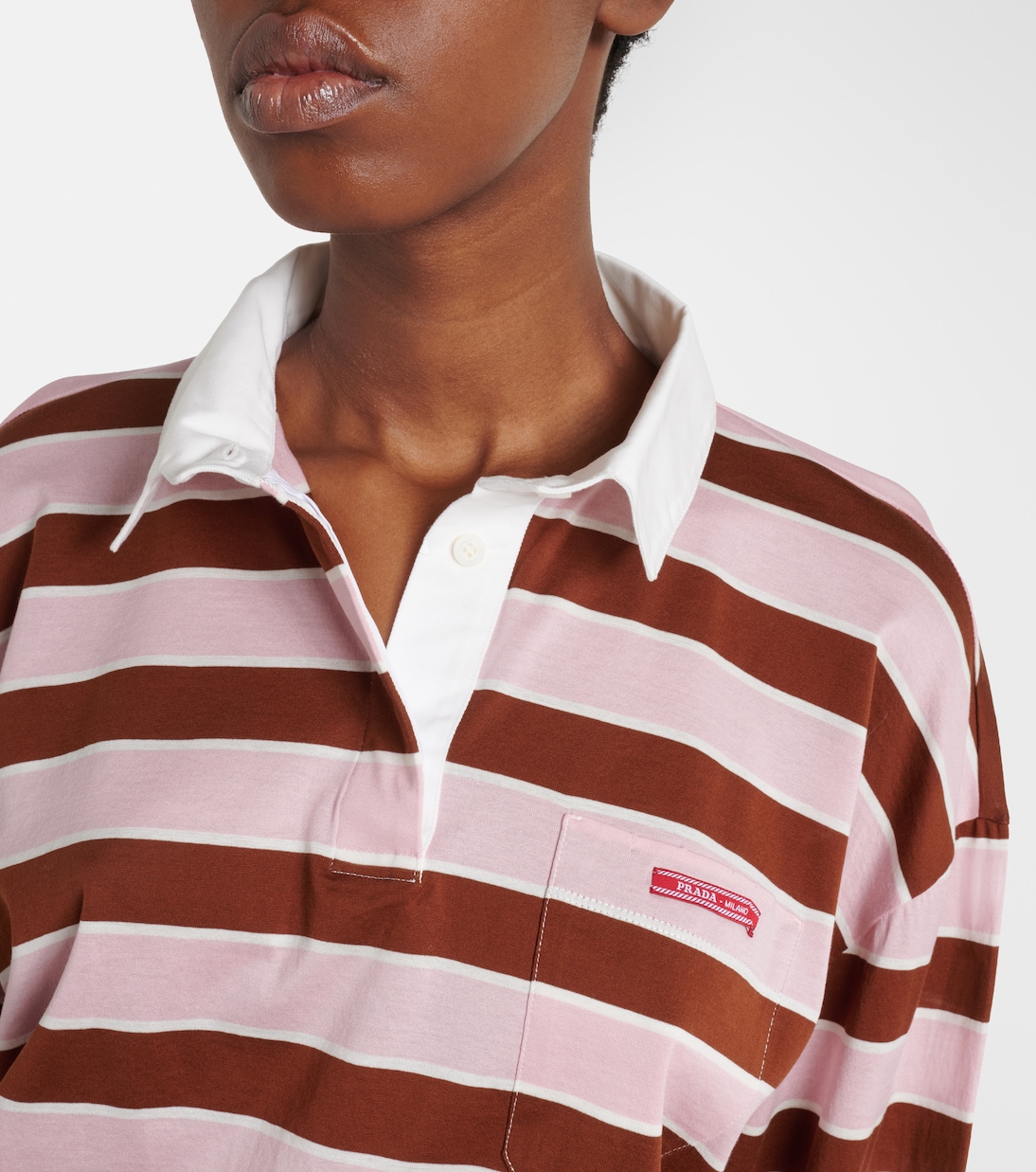 Cropped-Polohemd aus Baumwoll-Jersey | Prada