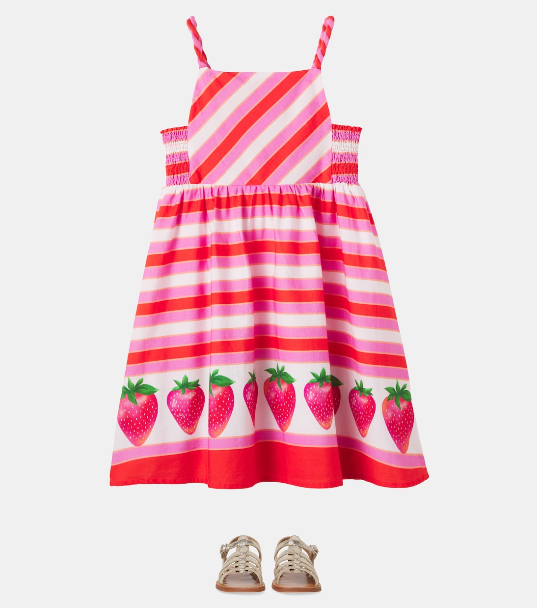 Bedrucktes Kleid Moranguita aus Baumwolle | Fábula