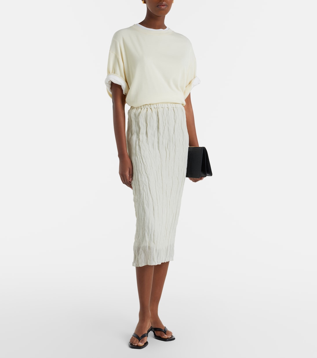 Cotton-blend midi skirt | Róhe