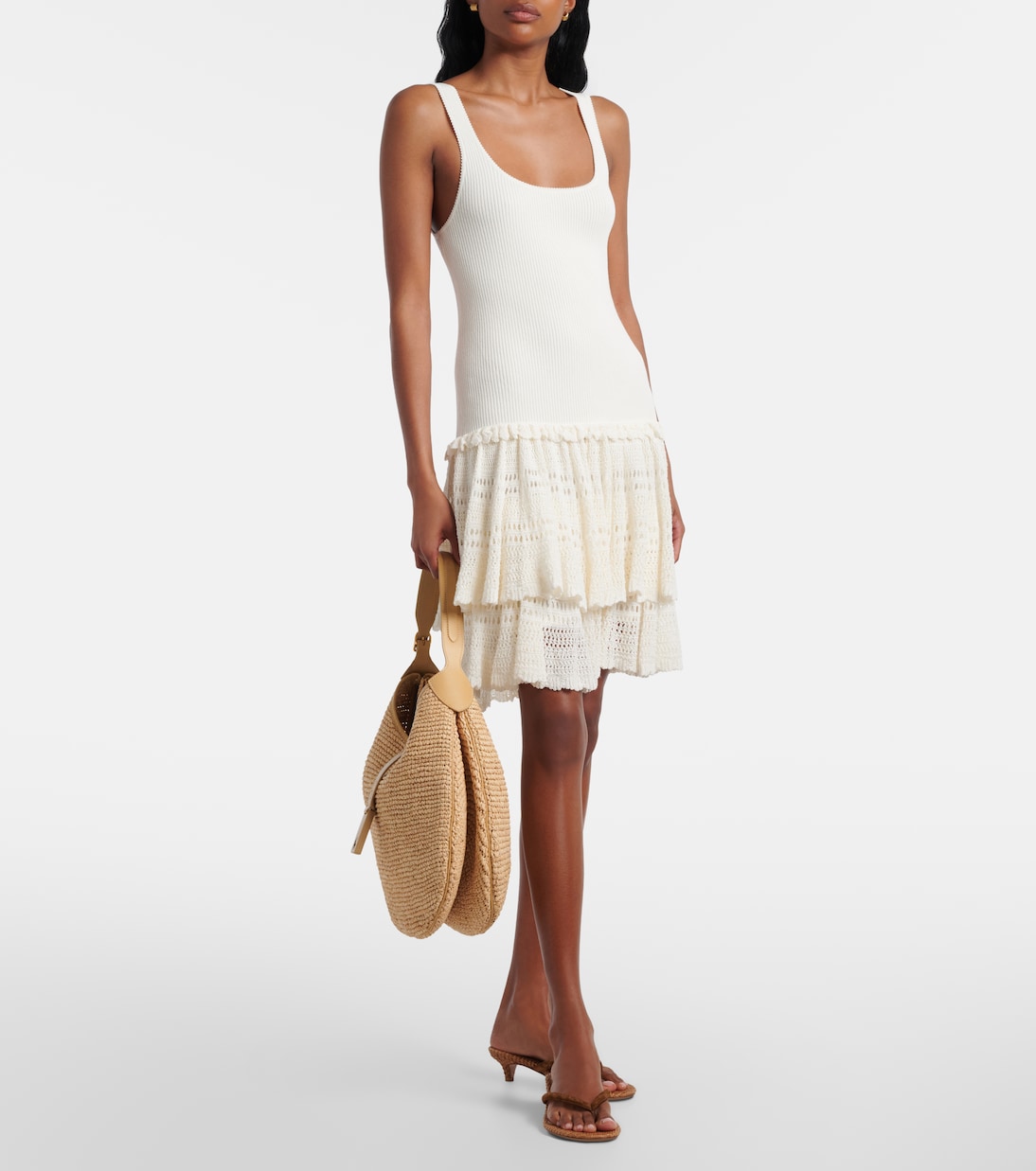 Vestido corto acanalado de croché | Polo Ralph Lauren