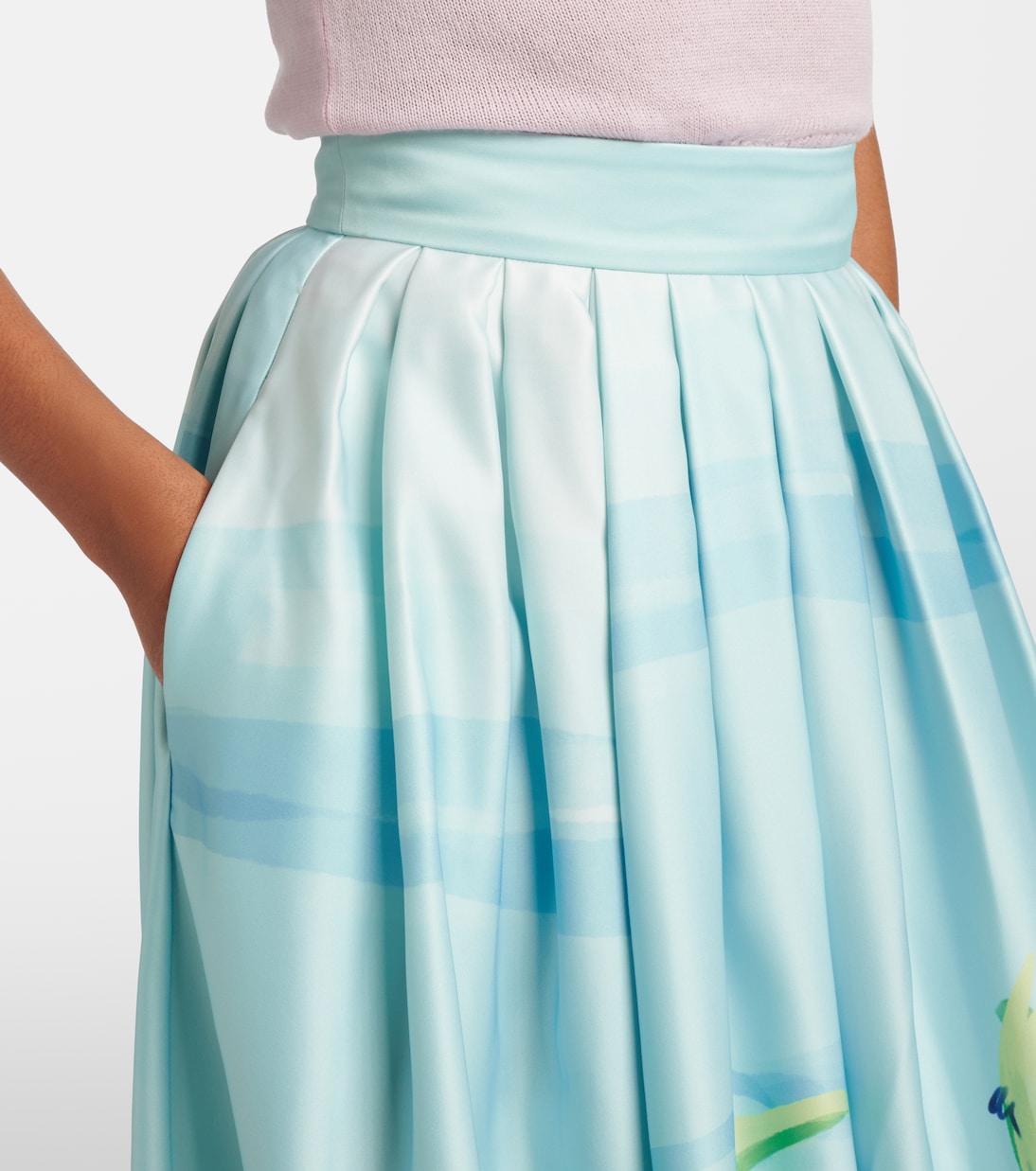 Printed satin maxi skirt | Leo Lin