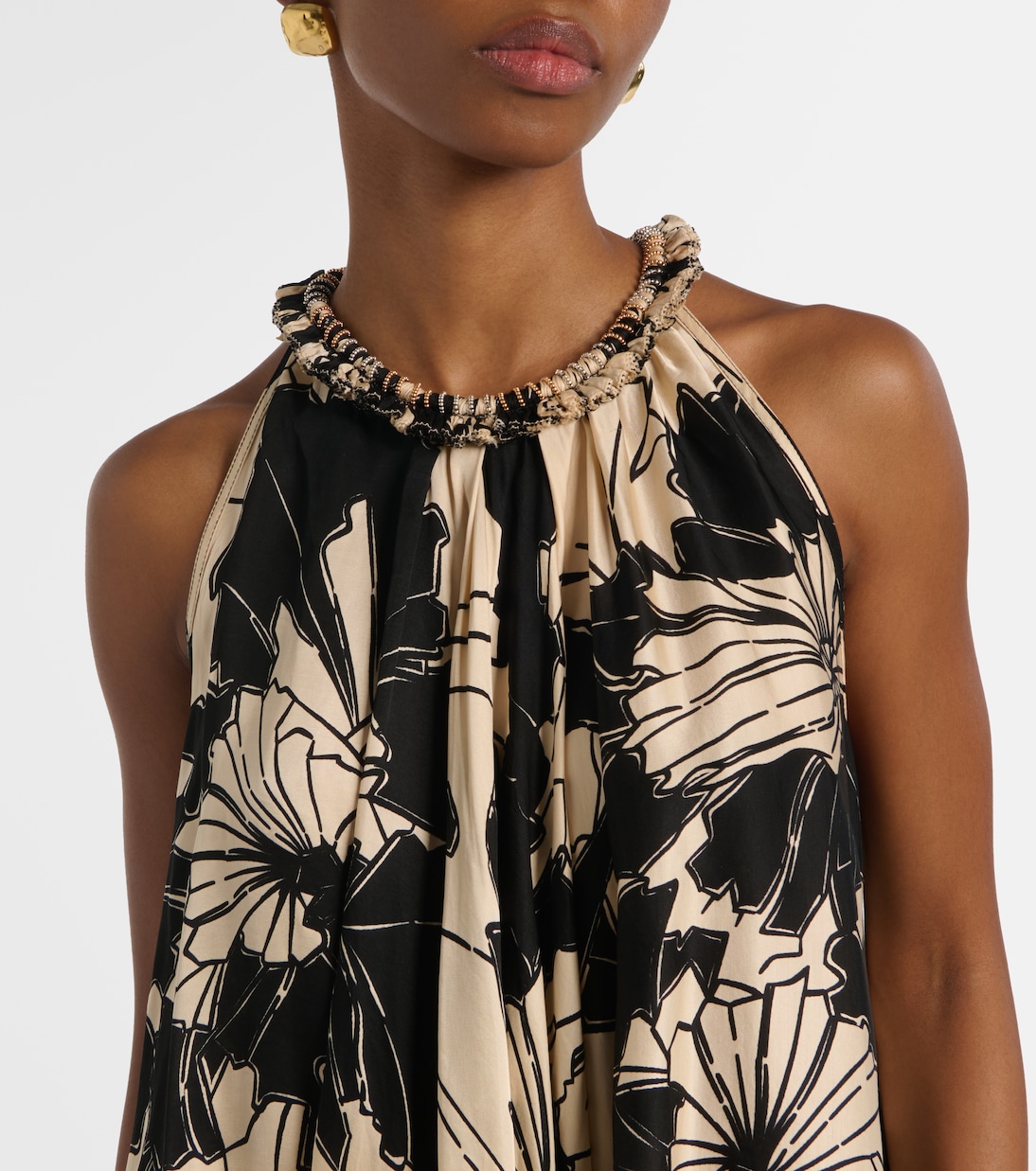 Cleo floral halterneck minidress | Poupette St Barth
