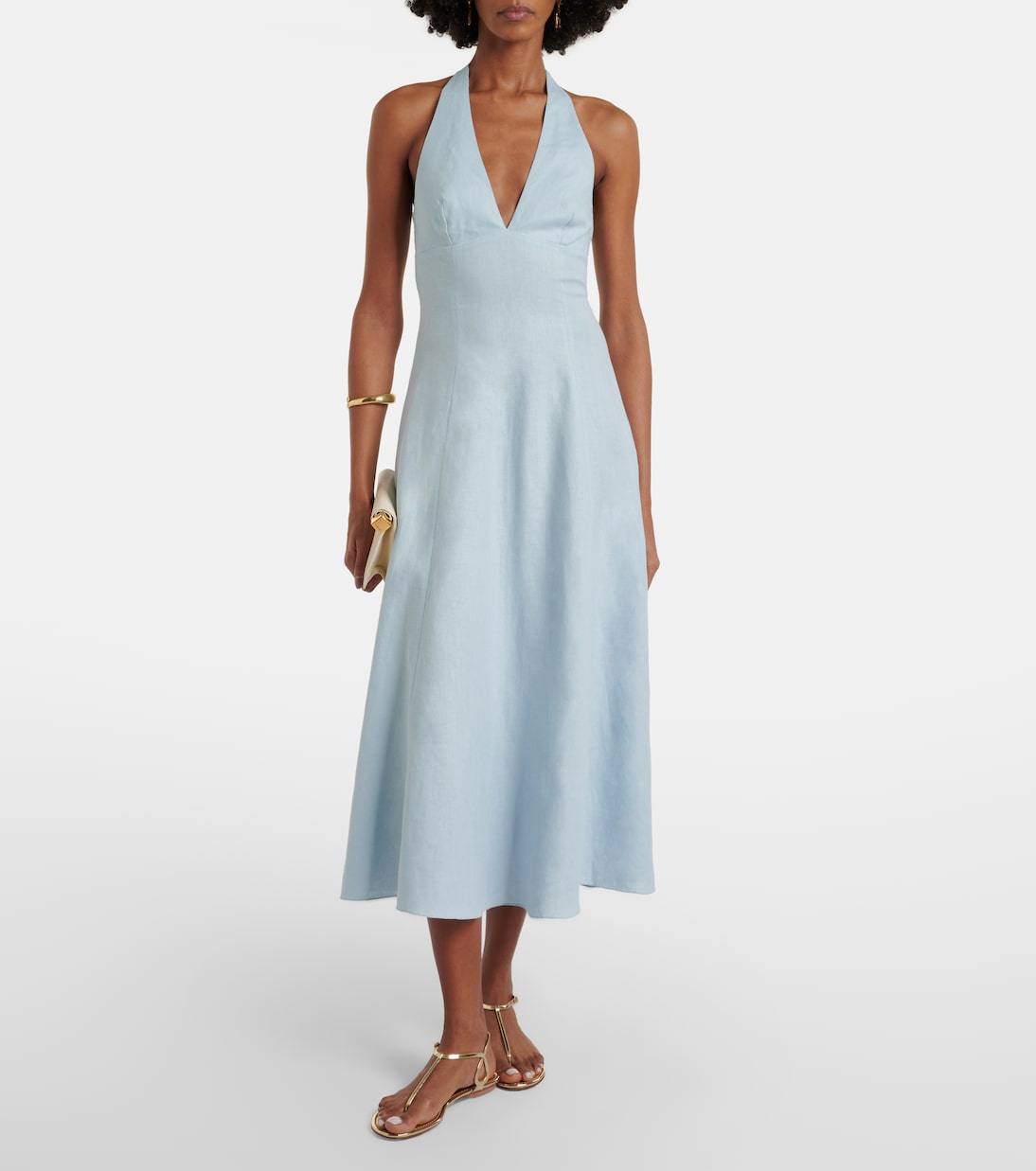 Marais shirred linen midi dress | Faithfull
