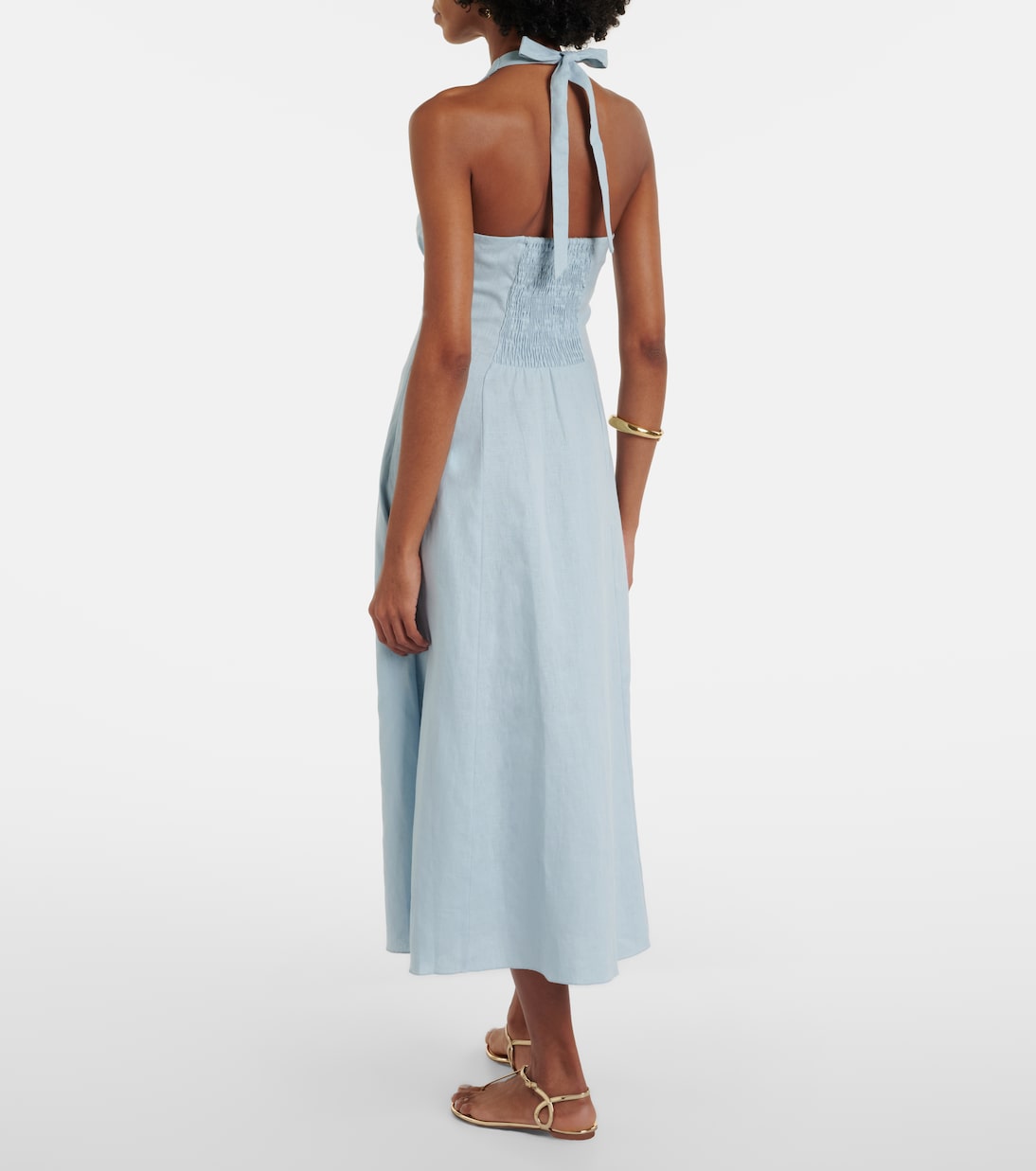 Marais shirred linen midi dress | Faithfull