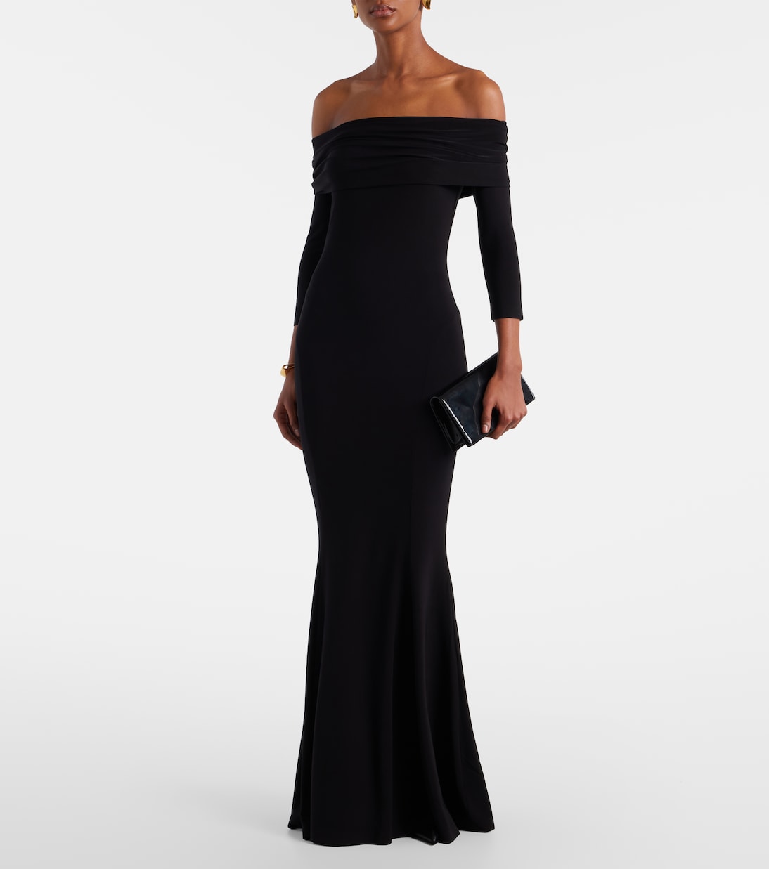 Off-Shoulder-Maxikleid aus Jersey | Norma Kamali