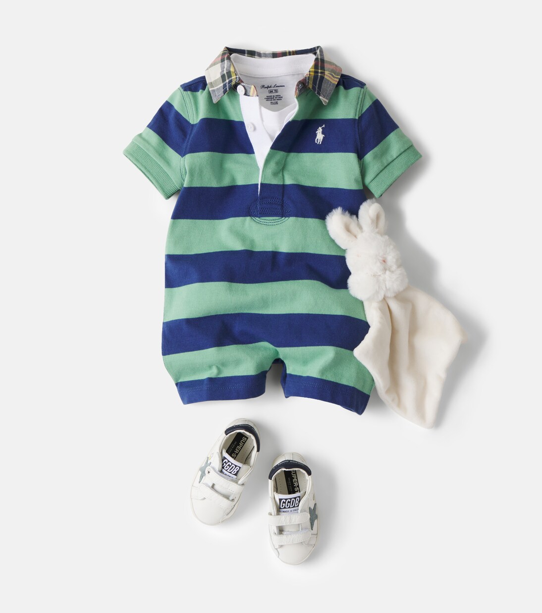 Baby striped cotton jersey playsuit | Polo Ralph Lauren Kids