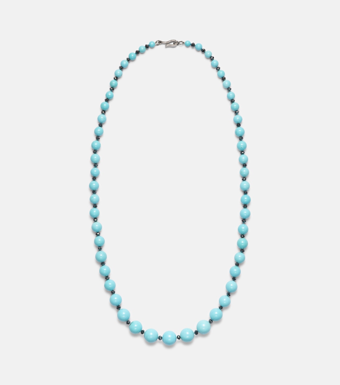 Beaded necklace with turquoise and diamonds | Ileana Makri