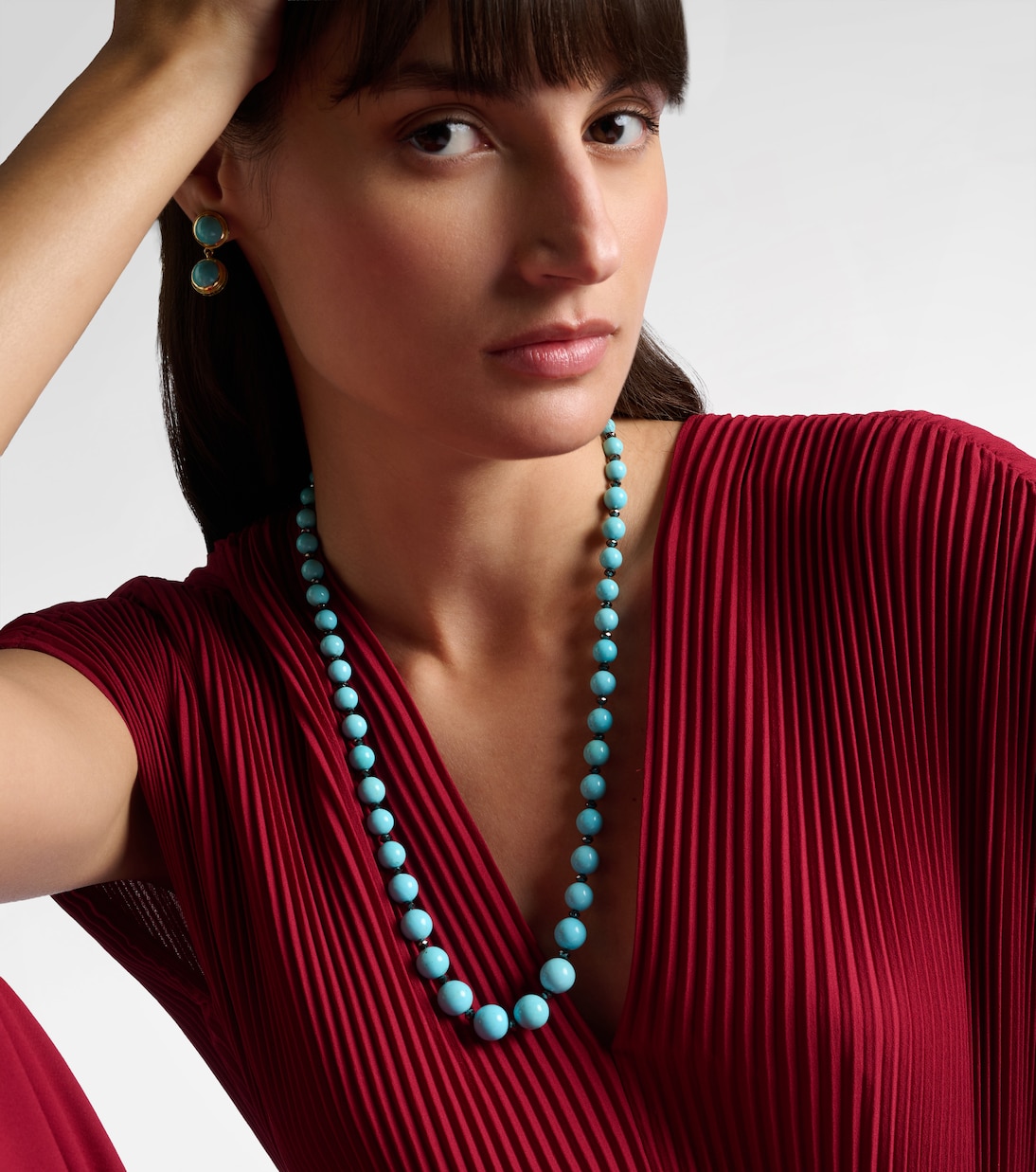 Beaded necklace with turquoise and diamonds | Ileana Makri