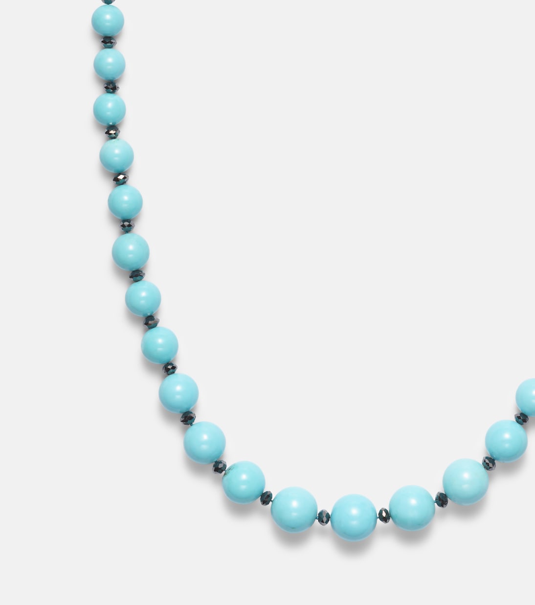 Beaded necklace with turquoise and diamonds | Ileana Makri