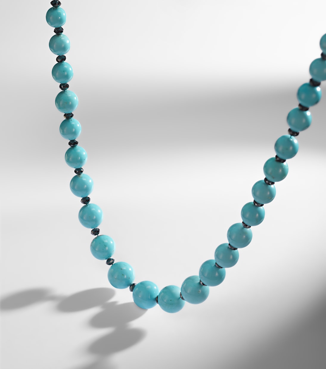 Beaded necklace with turquoise and diamonds | Ileana Makri