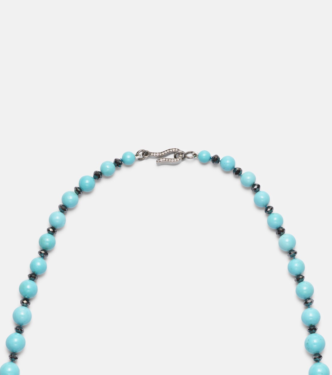 Beaded necklace with turquoise and diamonds | Ileana Makri