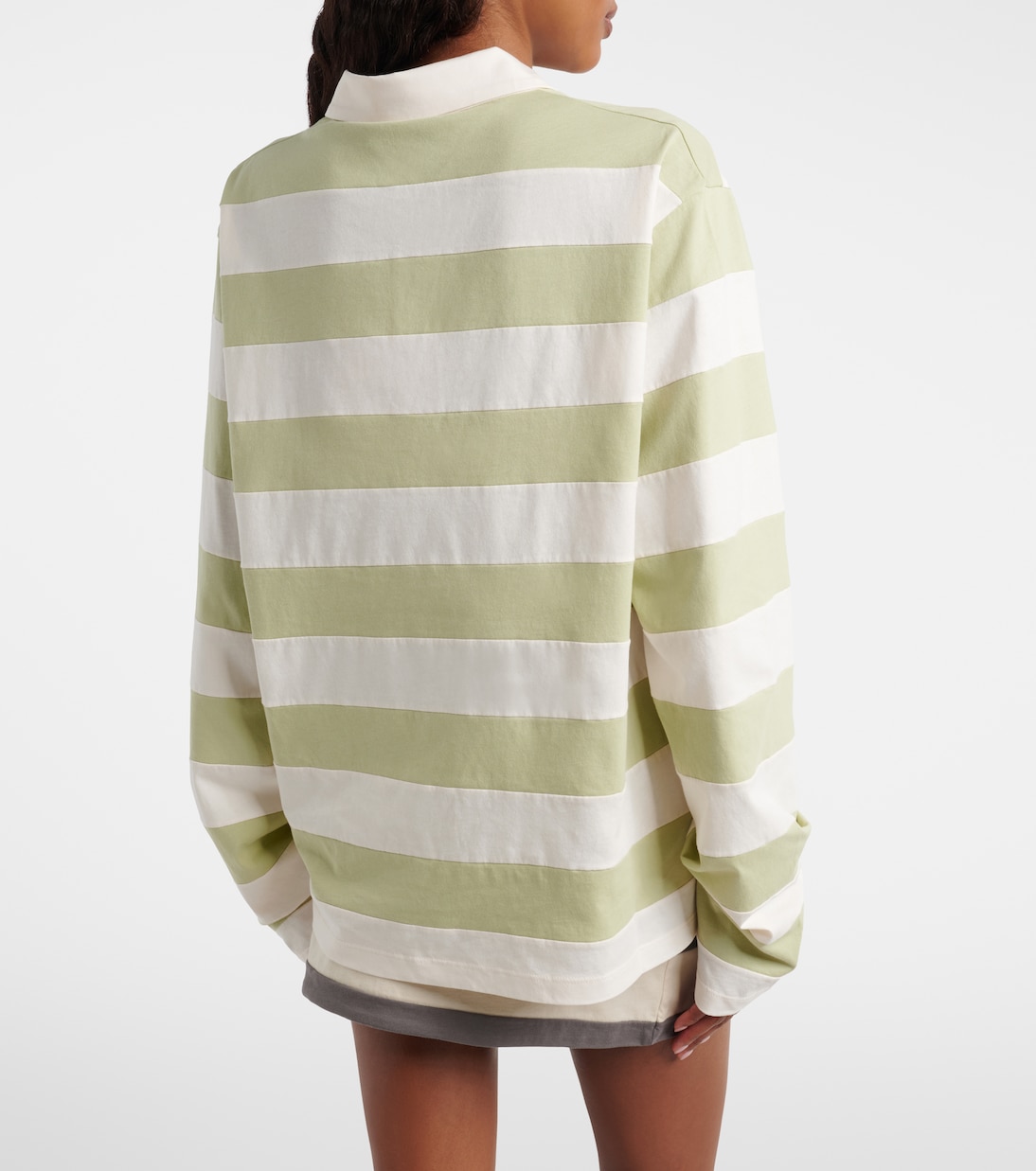 Striped cotton jersey polo shirt | Miu Miu