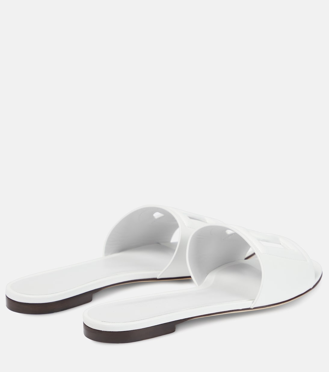 Logo cutout leather slides | Dolce&Gabbana
