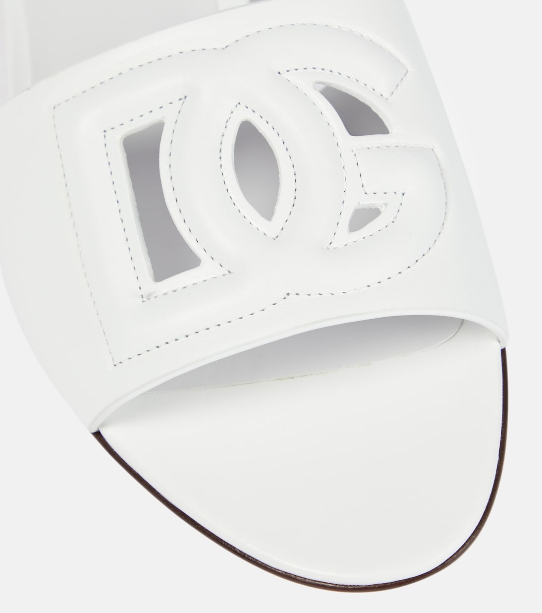 Logo cutout leather slides | Dolce&Gabbana