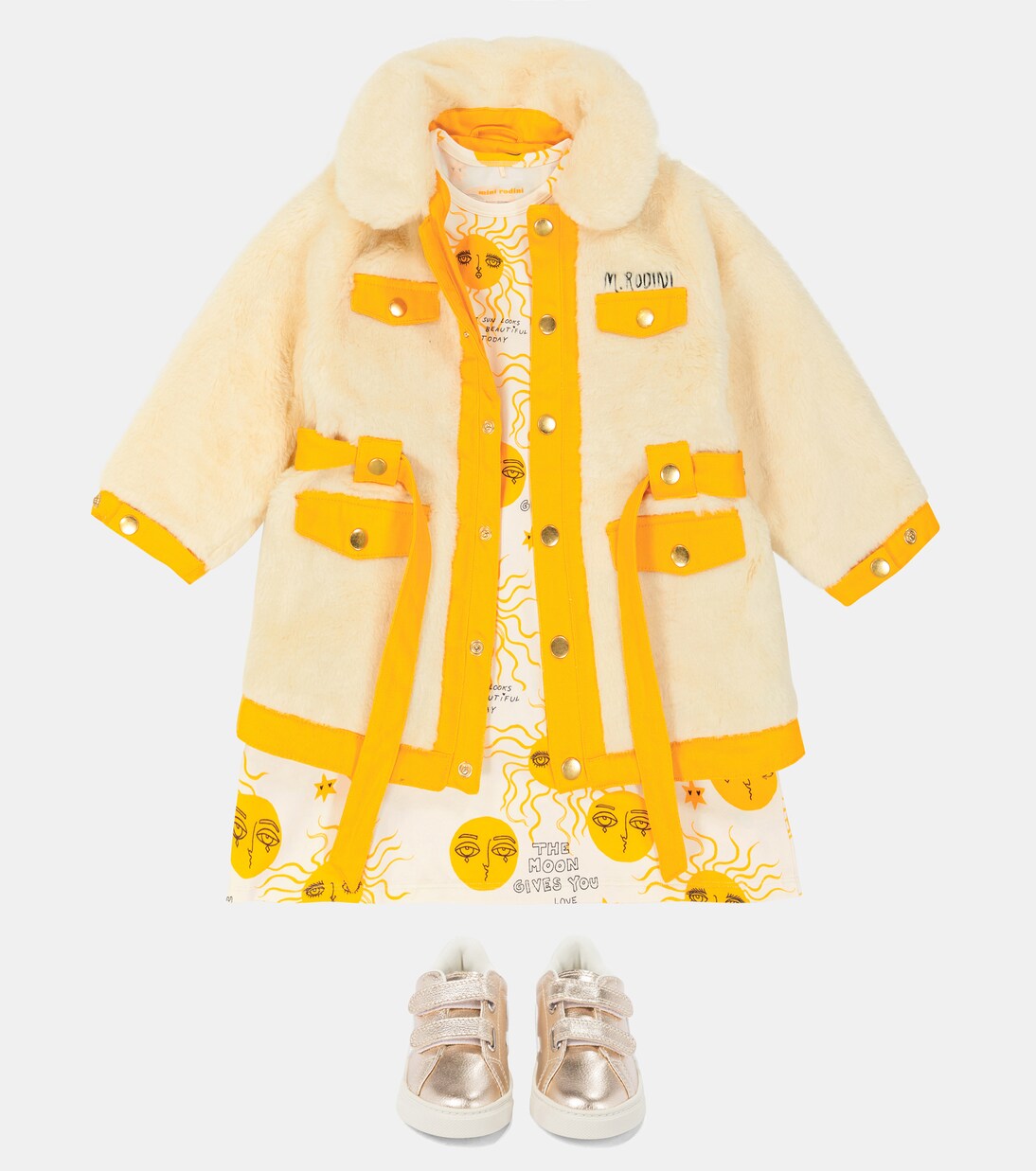 Moon and Sun cotton-blend dress | Mini Rodini