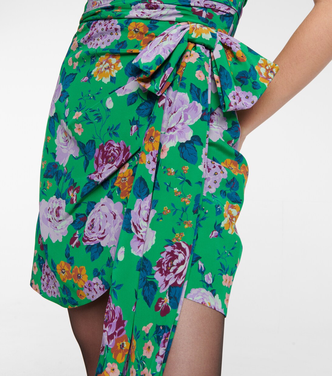 Robe bustier en soie à fleurs | Alessandra Rich