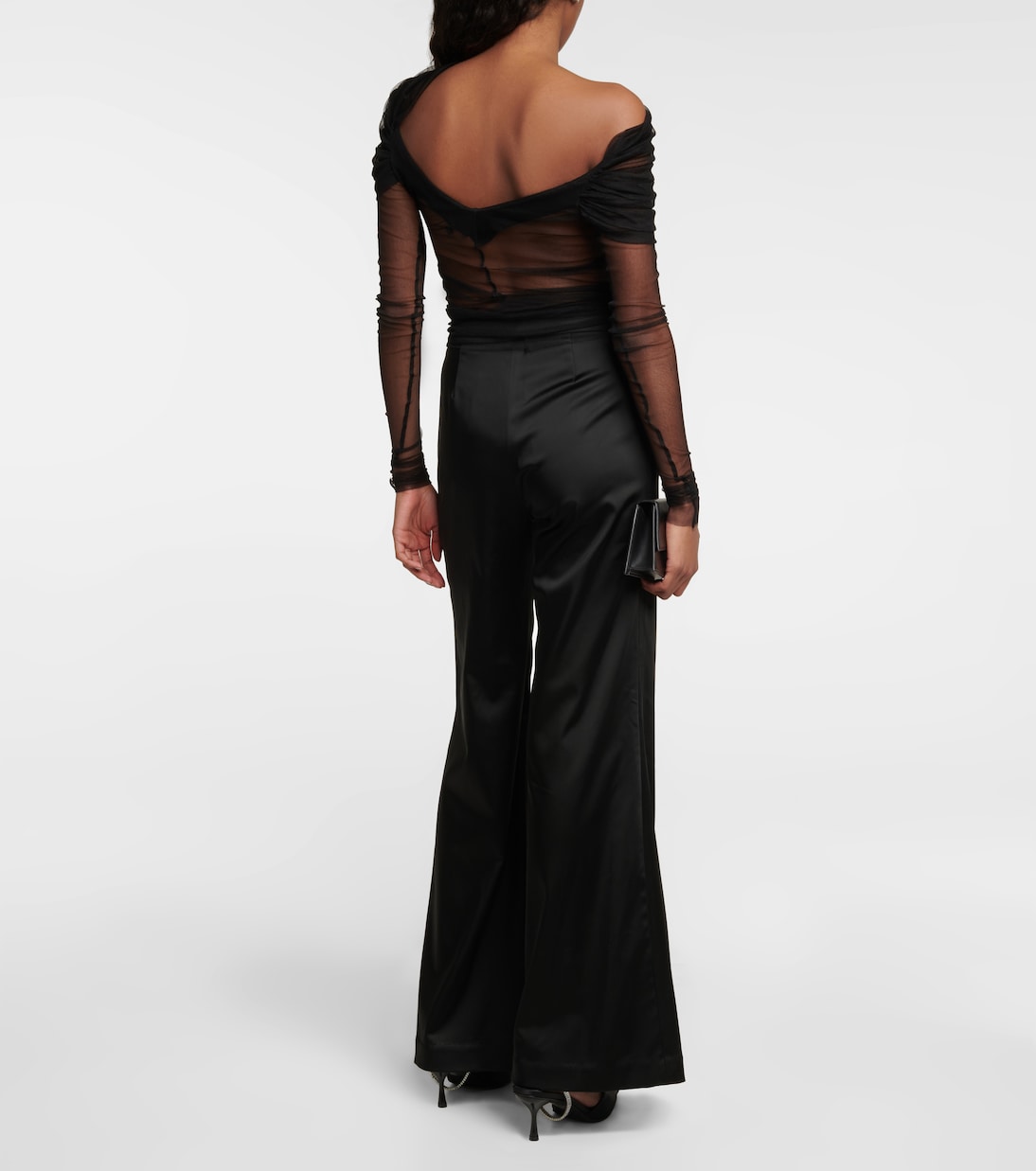 Sheer off-the-shoulder silk top | Christopher Esber
