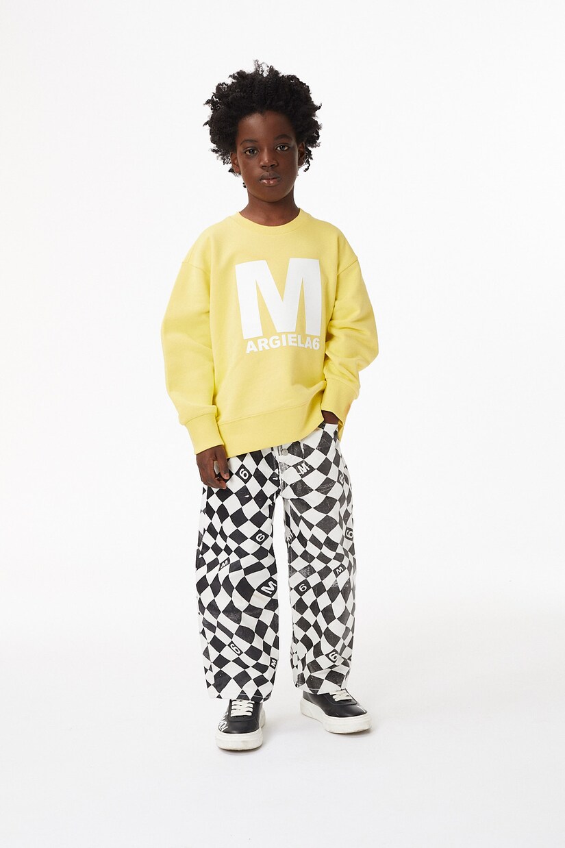 Printed flared cotton sweatpants | MM6 Maison Margiela Kids