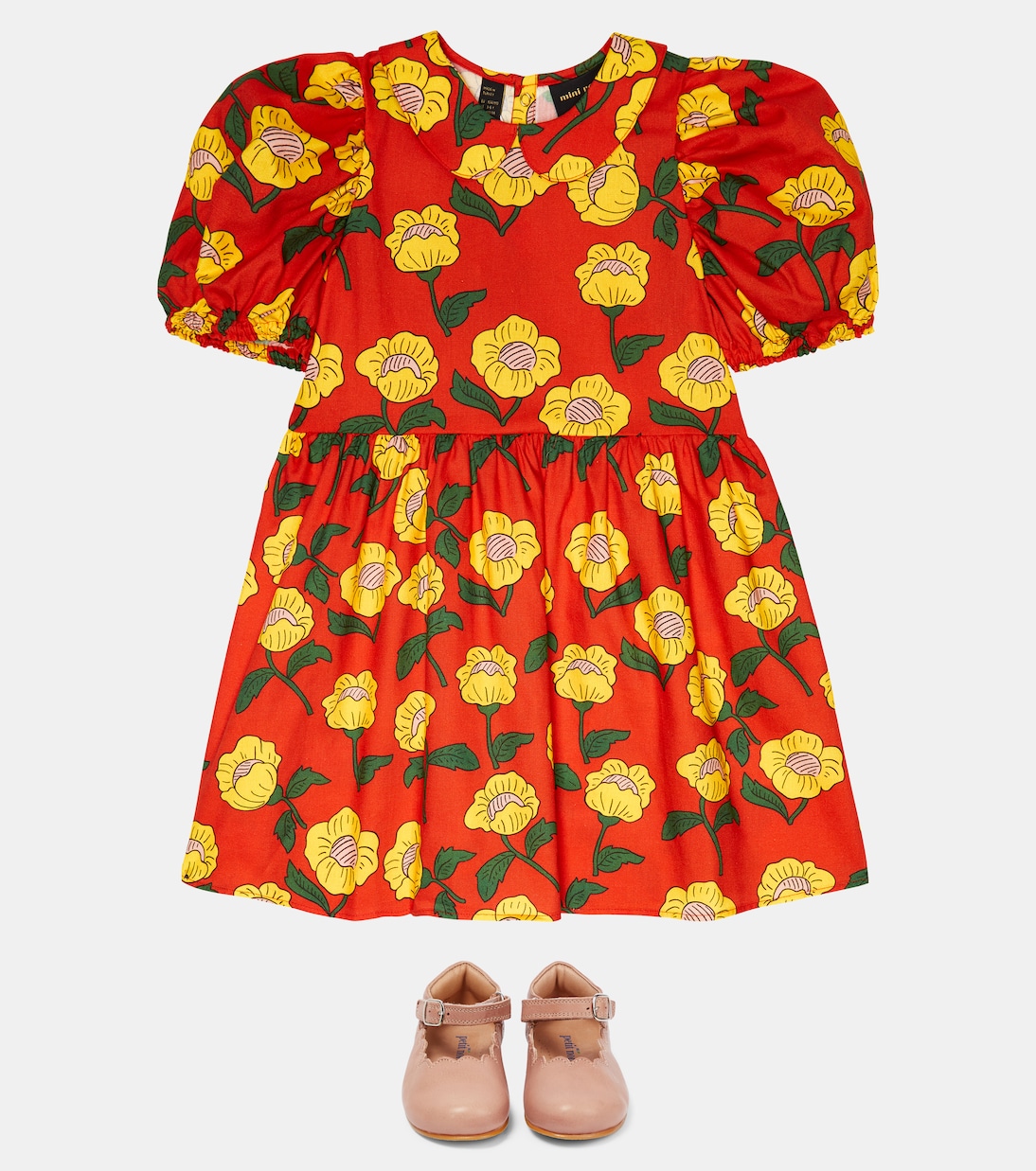 Flowers printed cotton dress | Mini Rodini