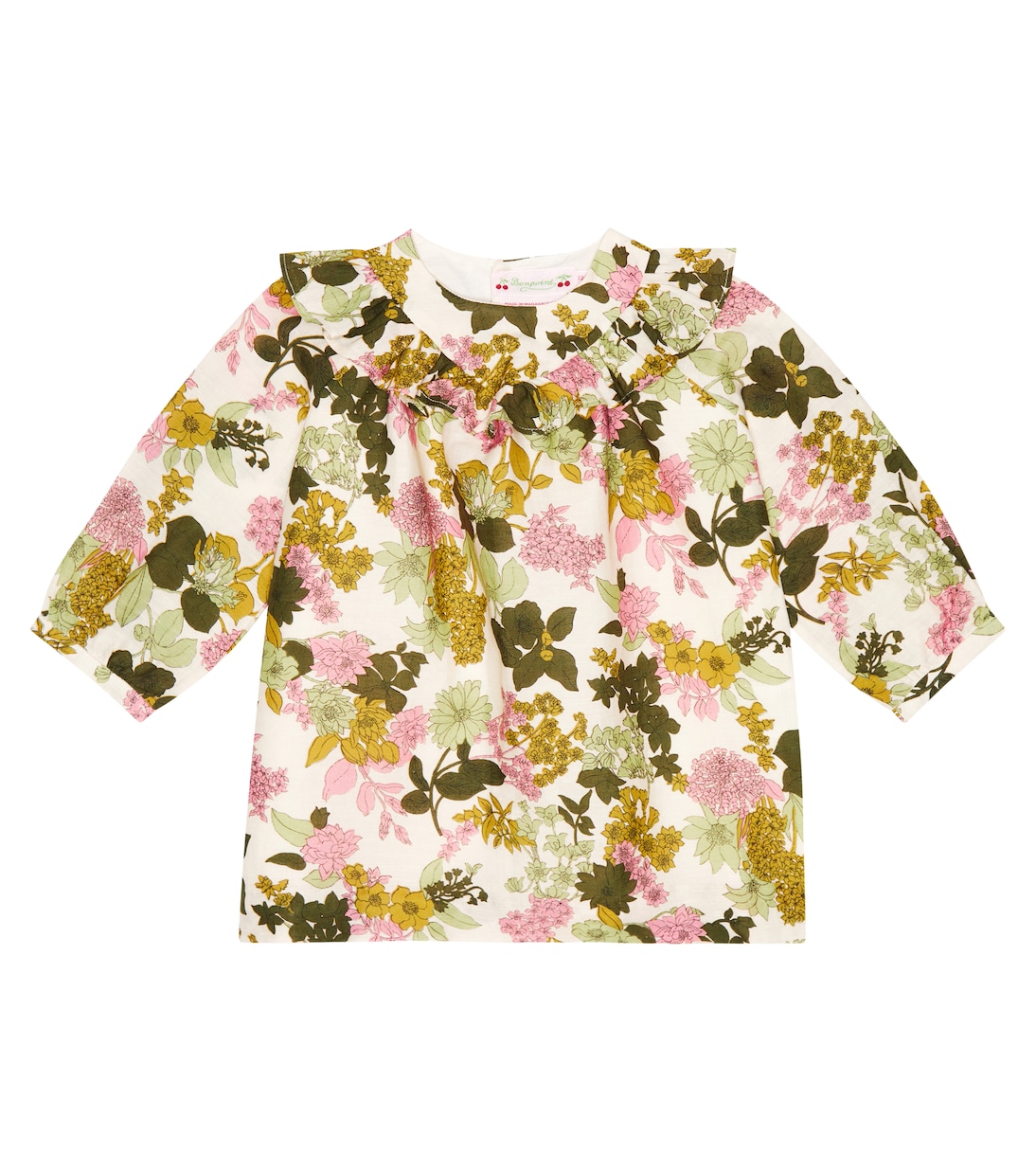 Baby - Abito Falbali in cotone e lino | Bonpoint