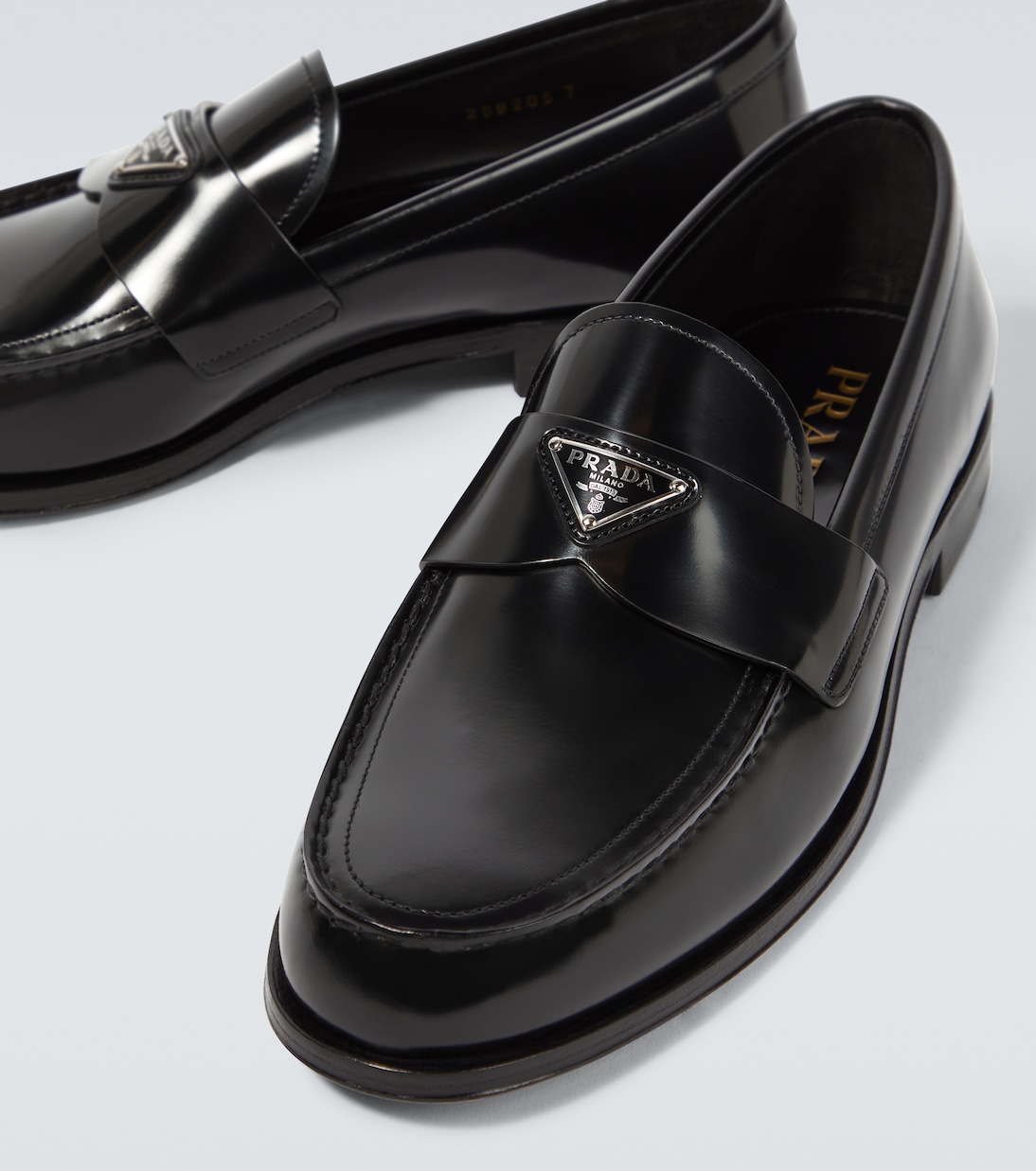 Mocassins en cuir à logo | Prada