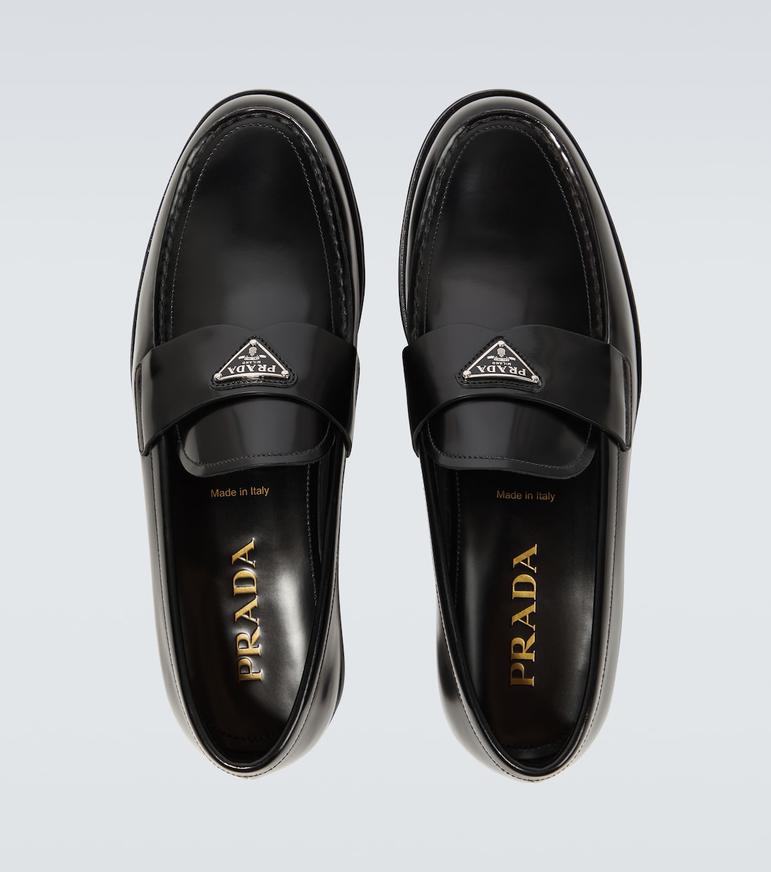Mocassins en cuir à logo | Prada