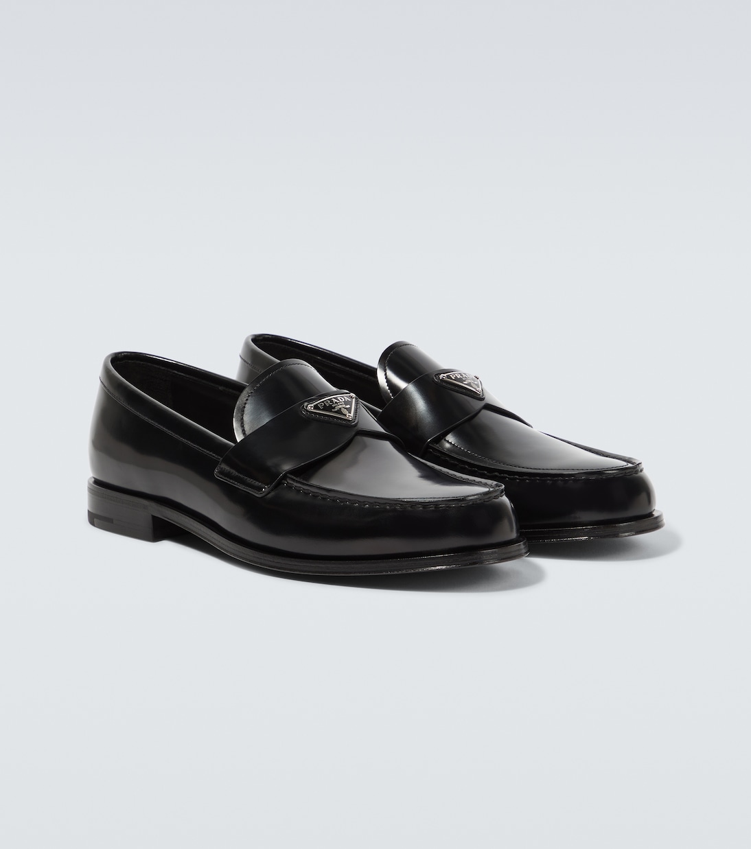 Mocassins en cuir à logo | Prada