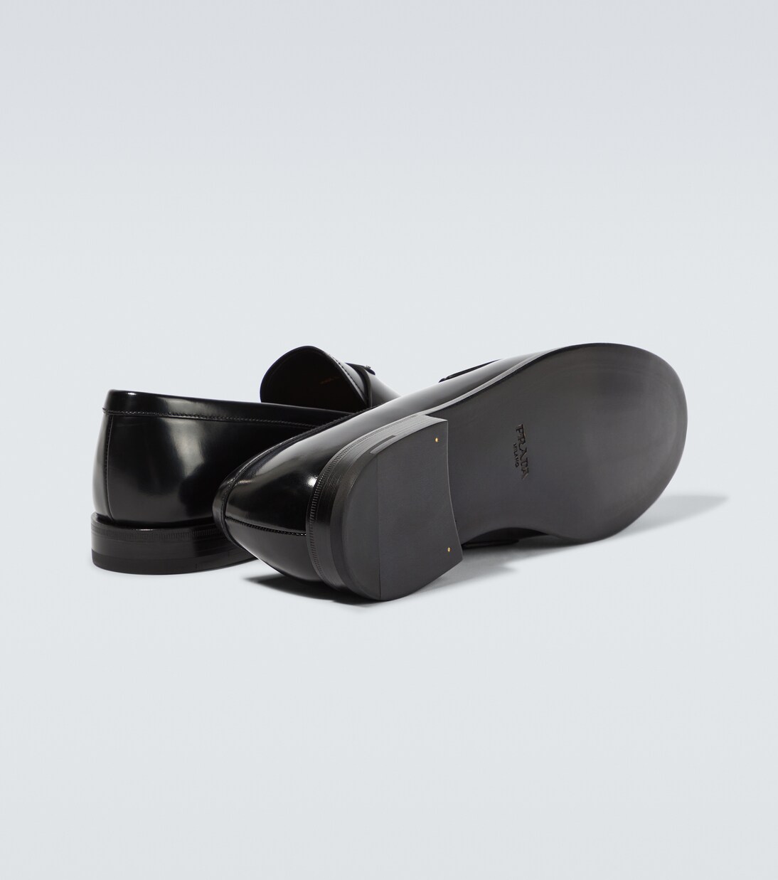 Mocassins en cuir à logo | Prada