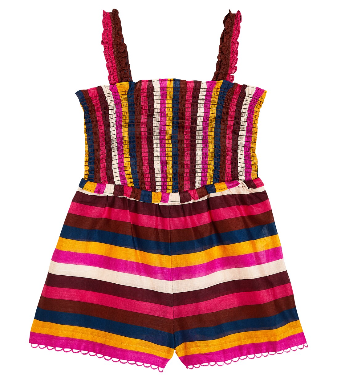 Ginger Shirred striped cotton dress | Zimmermann Kids