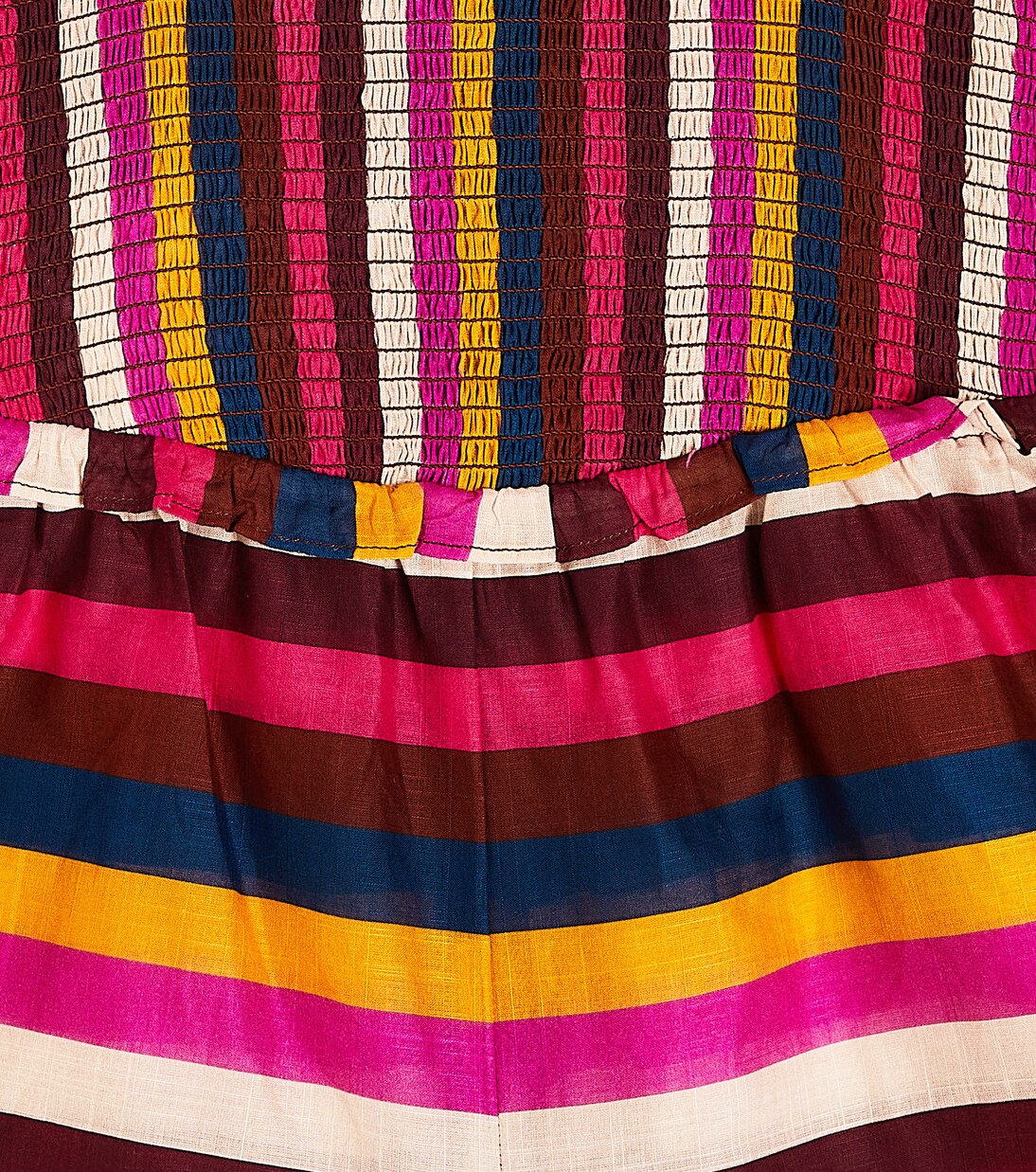 Ginger Shirred striped cotton dress | Zimmermann Kids