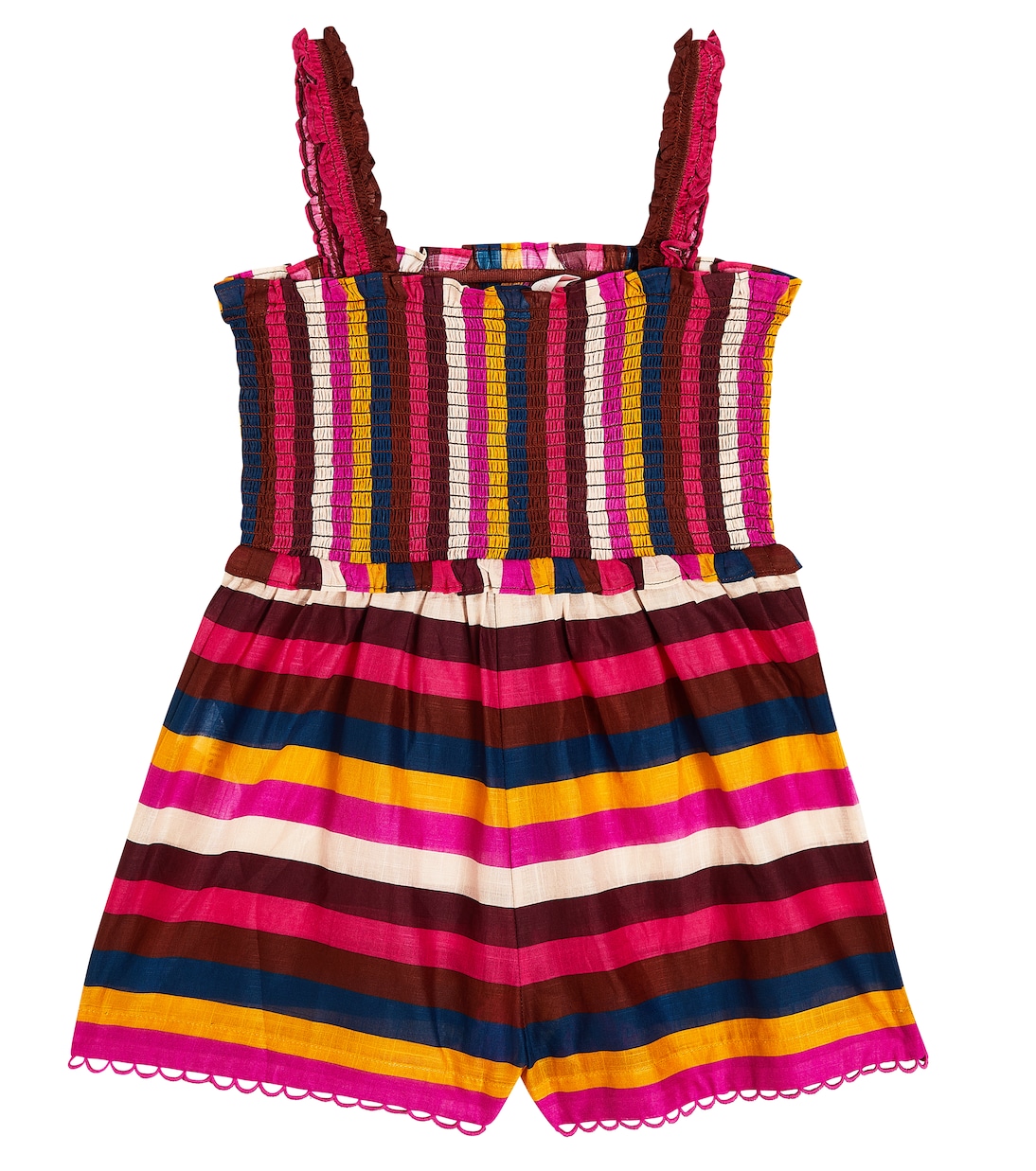 Ginger Shirred striped cotton dress | Zimmermann Kids