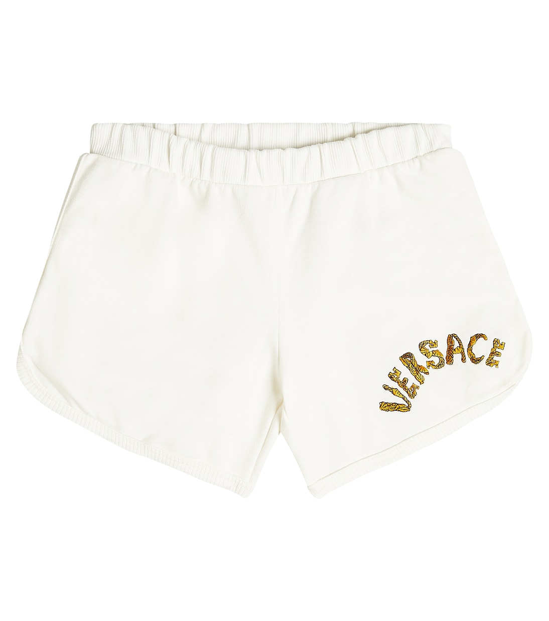 Logo cotton fleece shorts | Versace Kids
