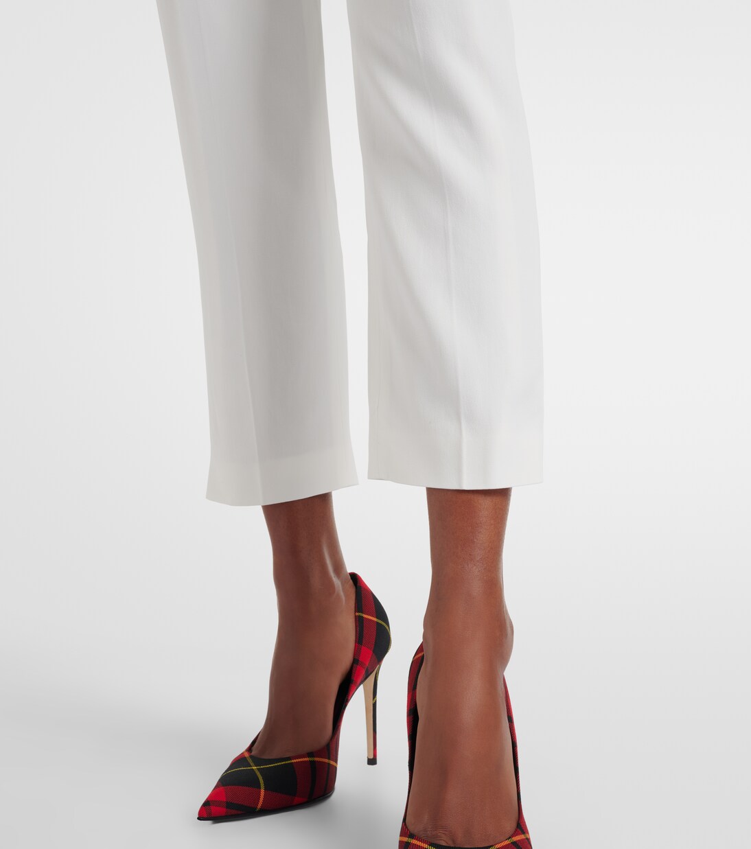 Pantalon slim à taille mi-haute en crêpe | McQueen