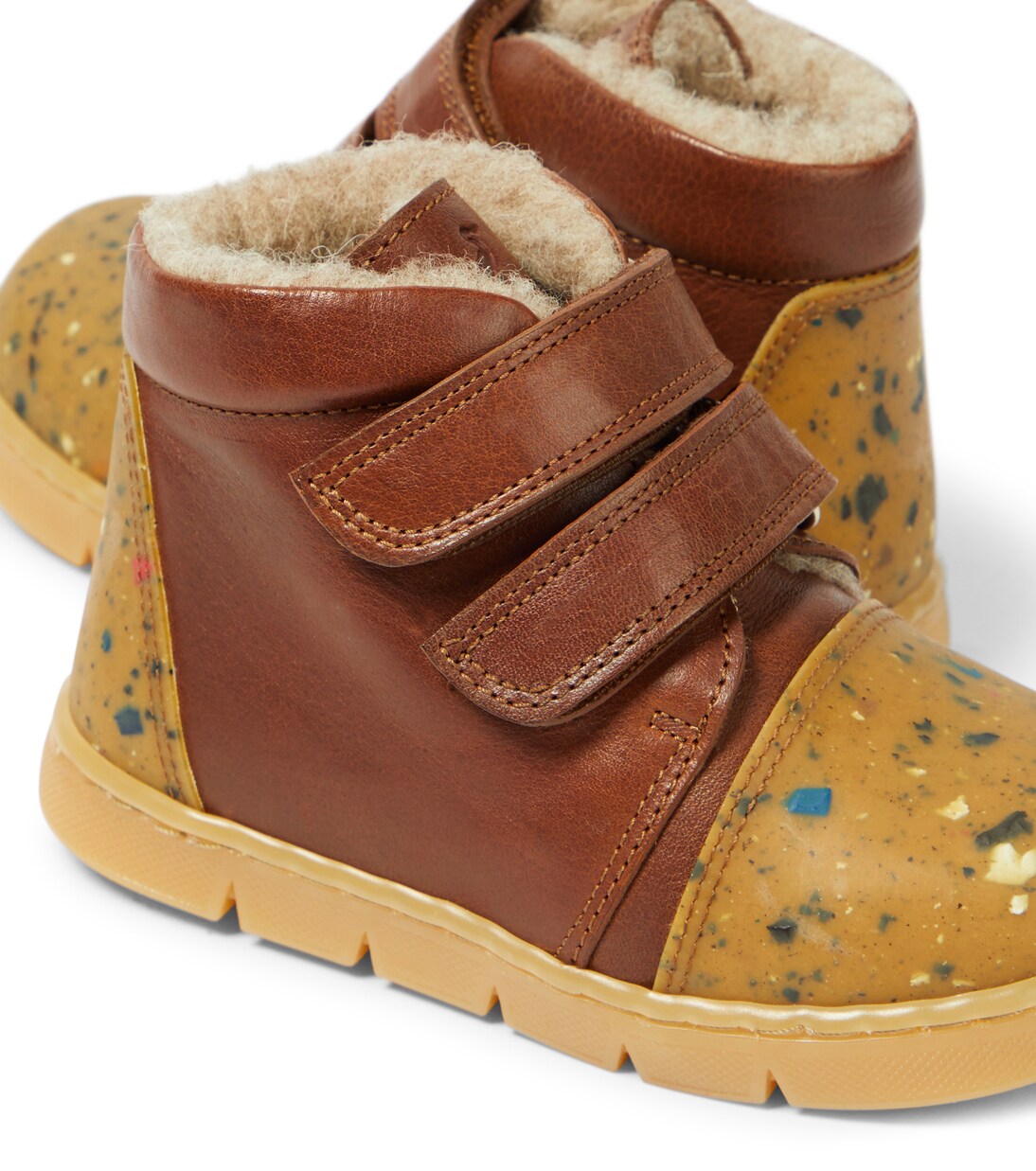 Shearling-lined leather sneakers | Petit Nord