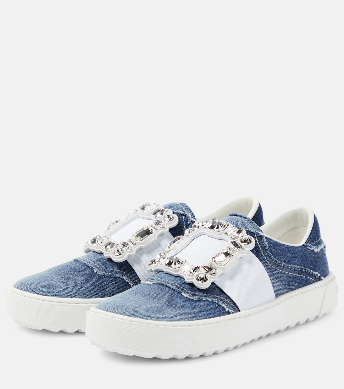 Verzierte Sneakers Very Vivier aus Denim | Roger Vivier