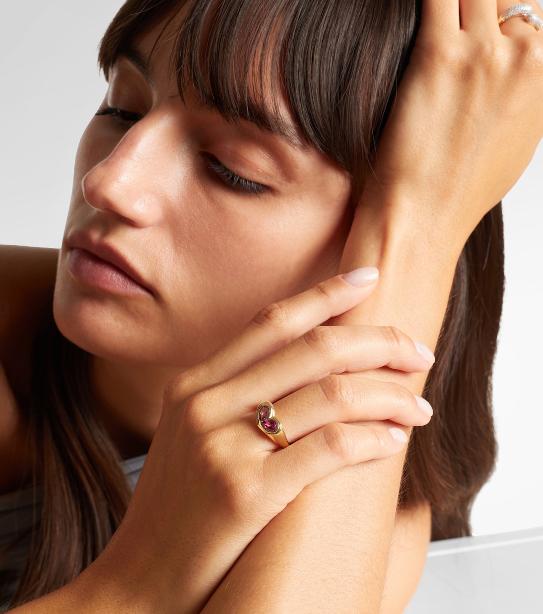 Ring Lavender Haze aus 10kt Gelbgold mit Amethyst und Topas | Stone and Strand