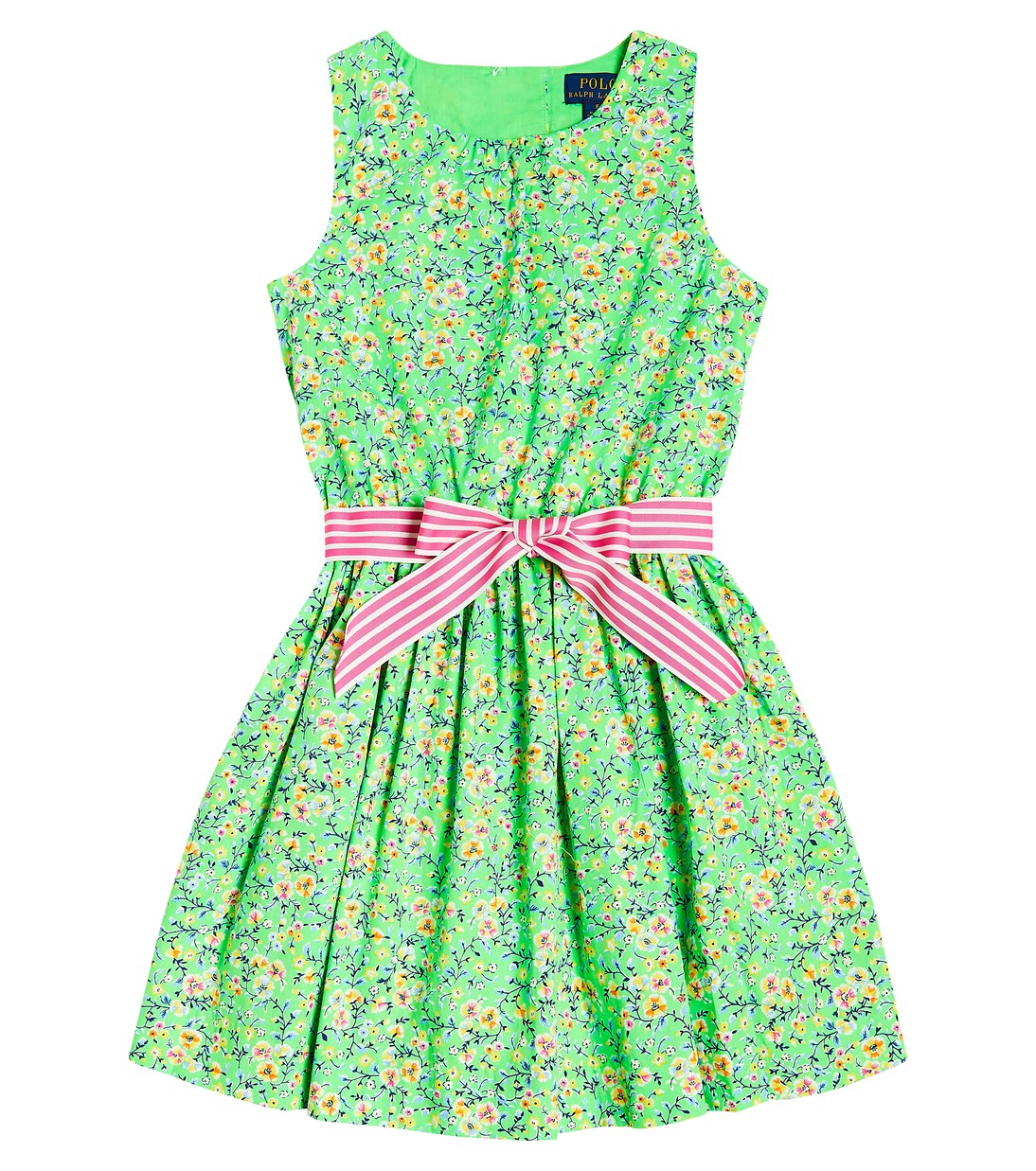 Bow-detail floral cotton poplin dress | Polo Ralph Lauren Kids