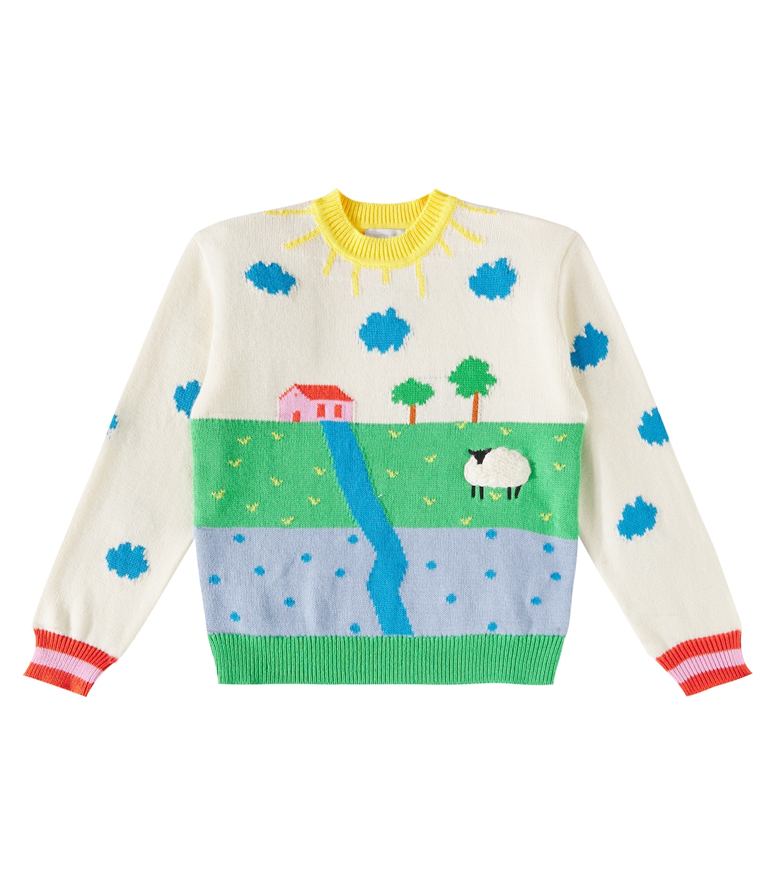 Intarsia cotton and wool sweater | Stella McCartney Kids