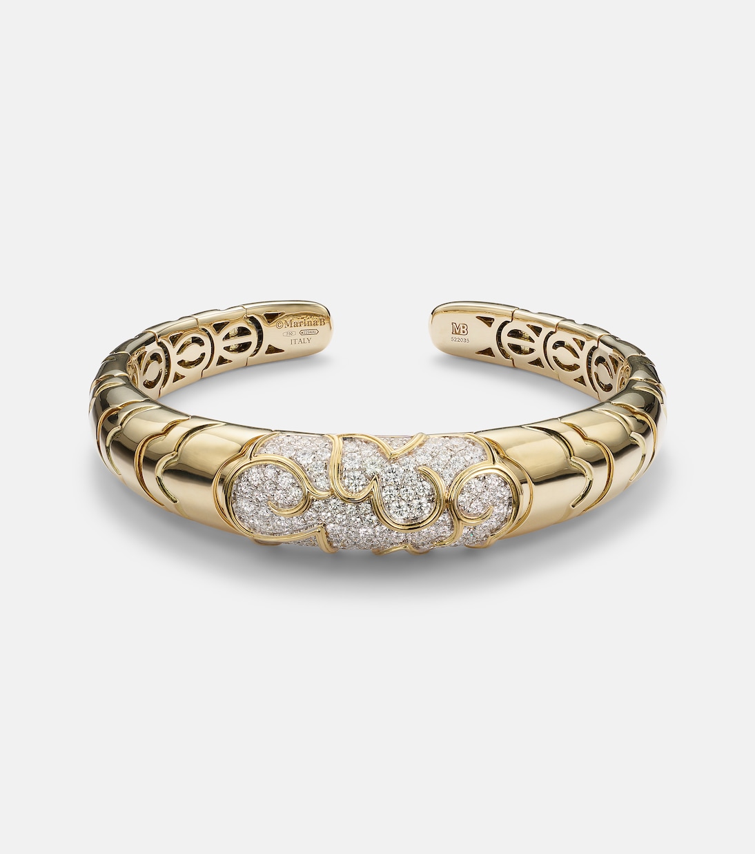 Onda 18kt gold bangle with diamonds | Marina B