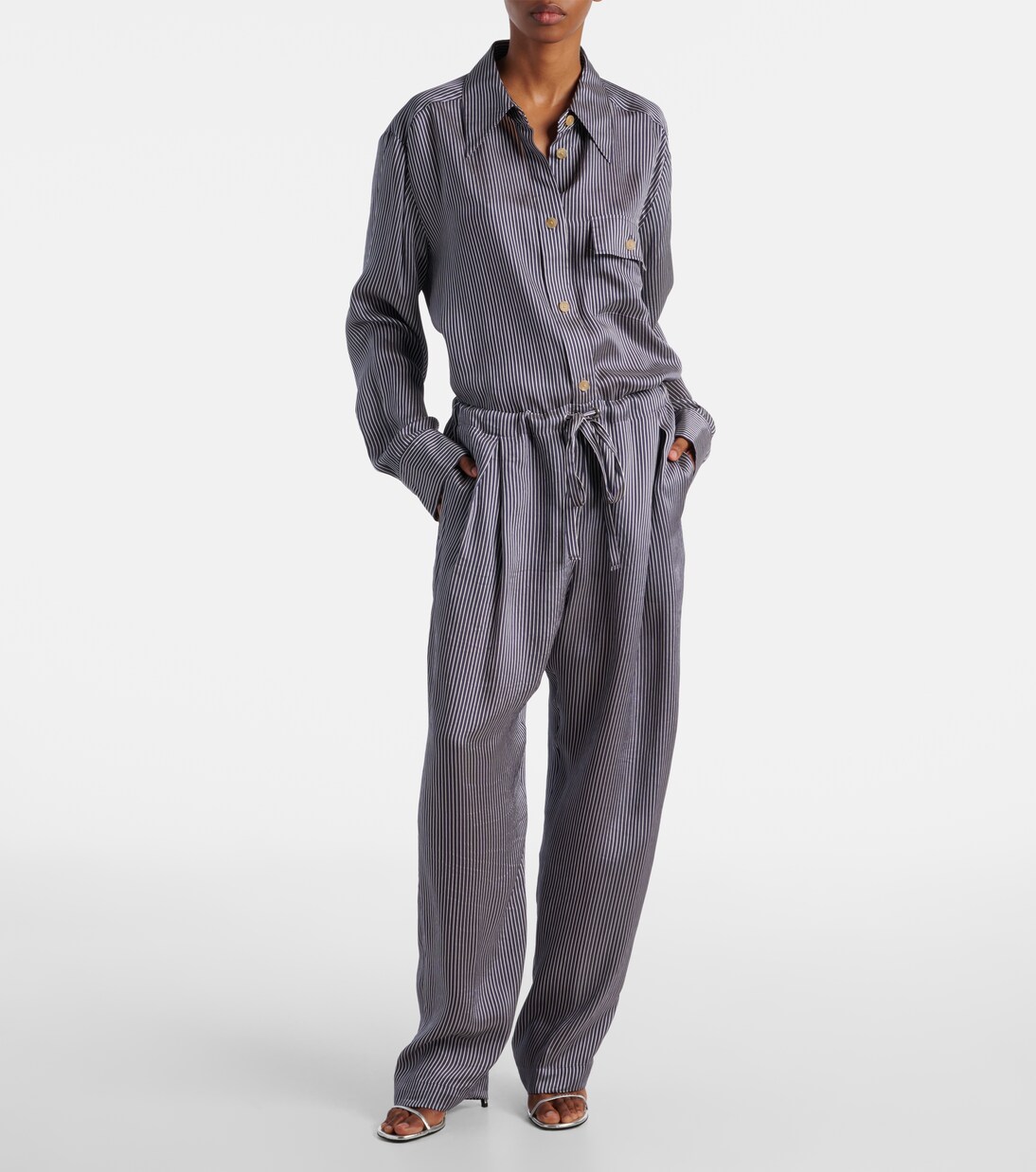 Pantalon droit Trenton rayé | Khaite