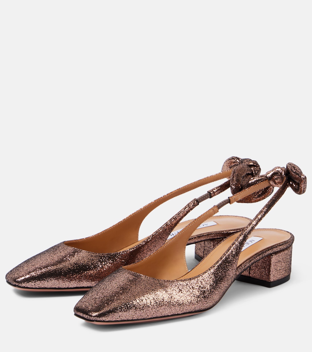Very Bow Tie glitter slingback pumps | Aquazzura